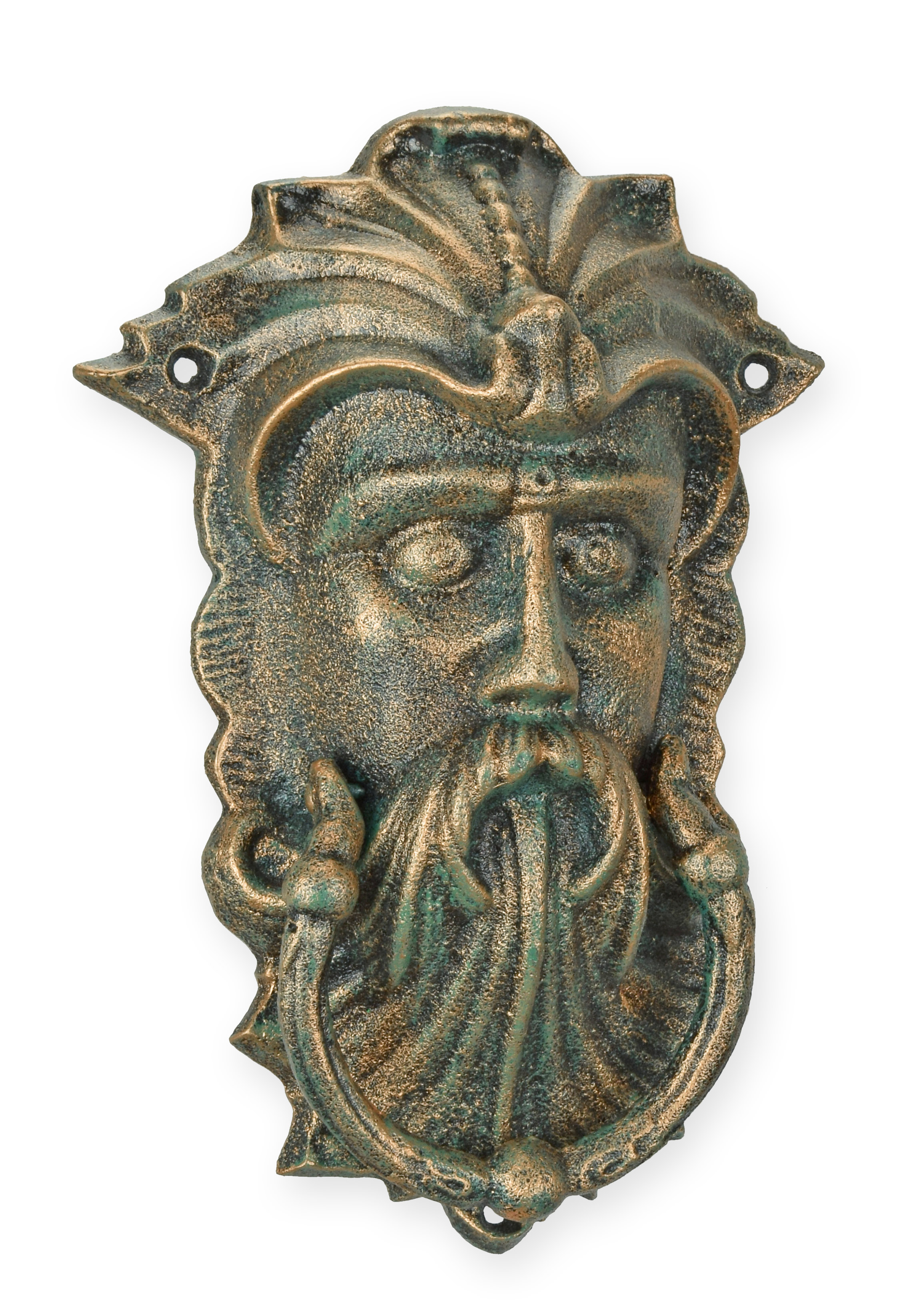 A cast iron viking face door knocker replica retro design decoration Bronze, Griff, Person, Zubehör, Gesicht