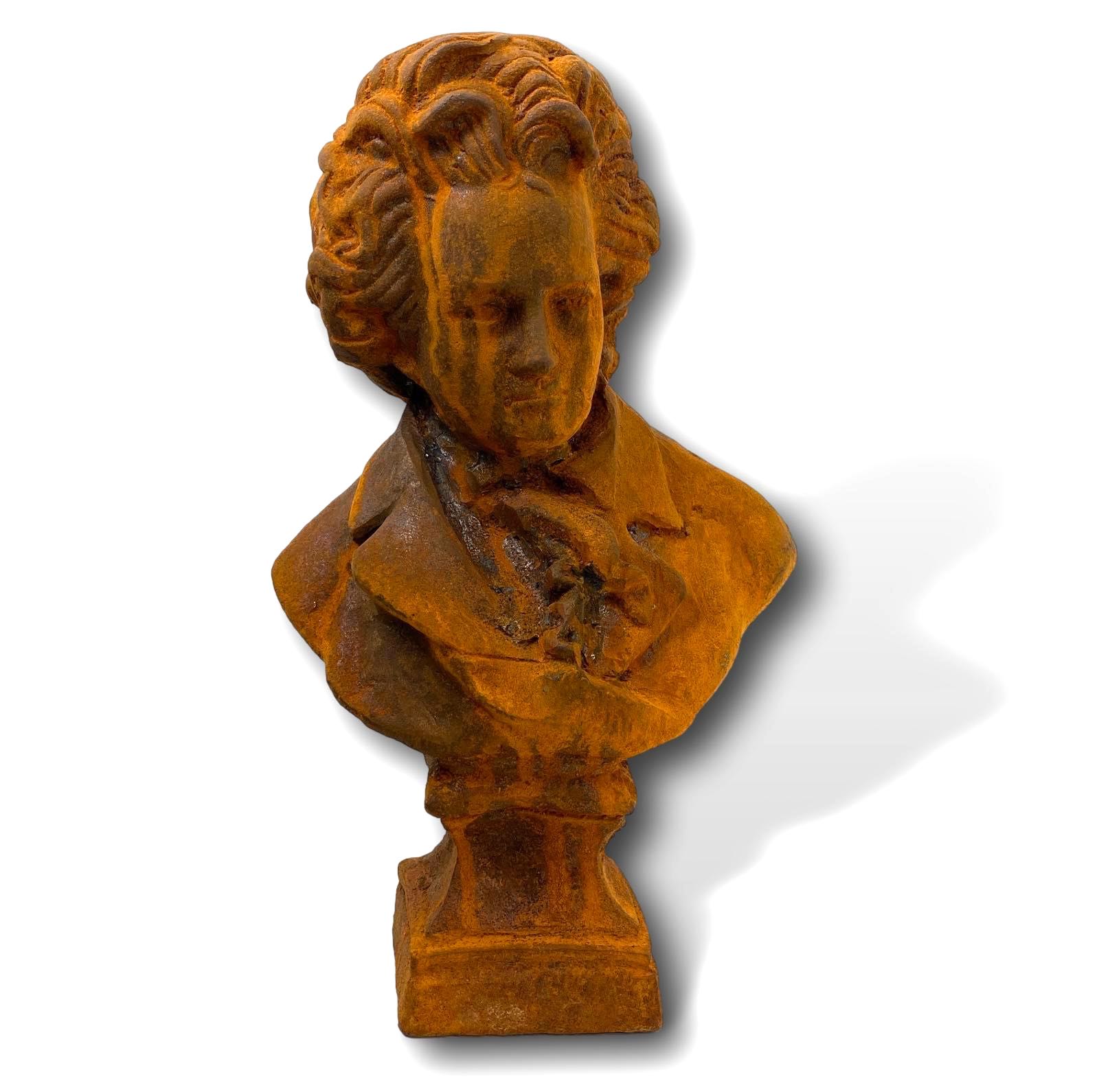aubaho-IZ-653B-1b Skulptur Beethoven Gartenfigur Eisen Figur Statue Rost Antik-Stil