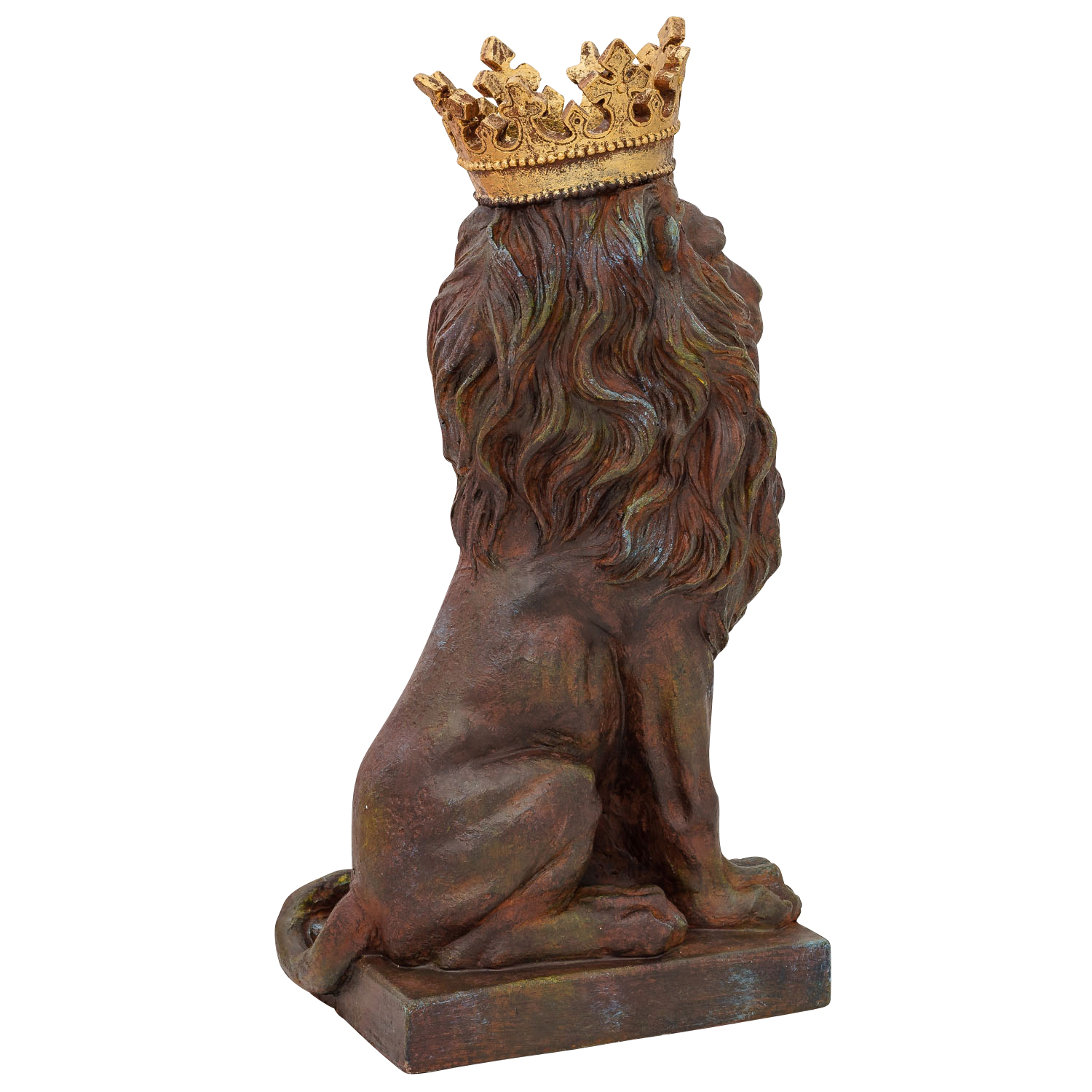 LH-1-4 Skulptur Löwe mit Krone Figur Statue Raubkatze Kunststein Antik-Stil 57cm
