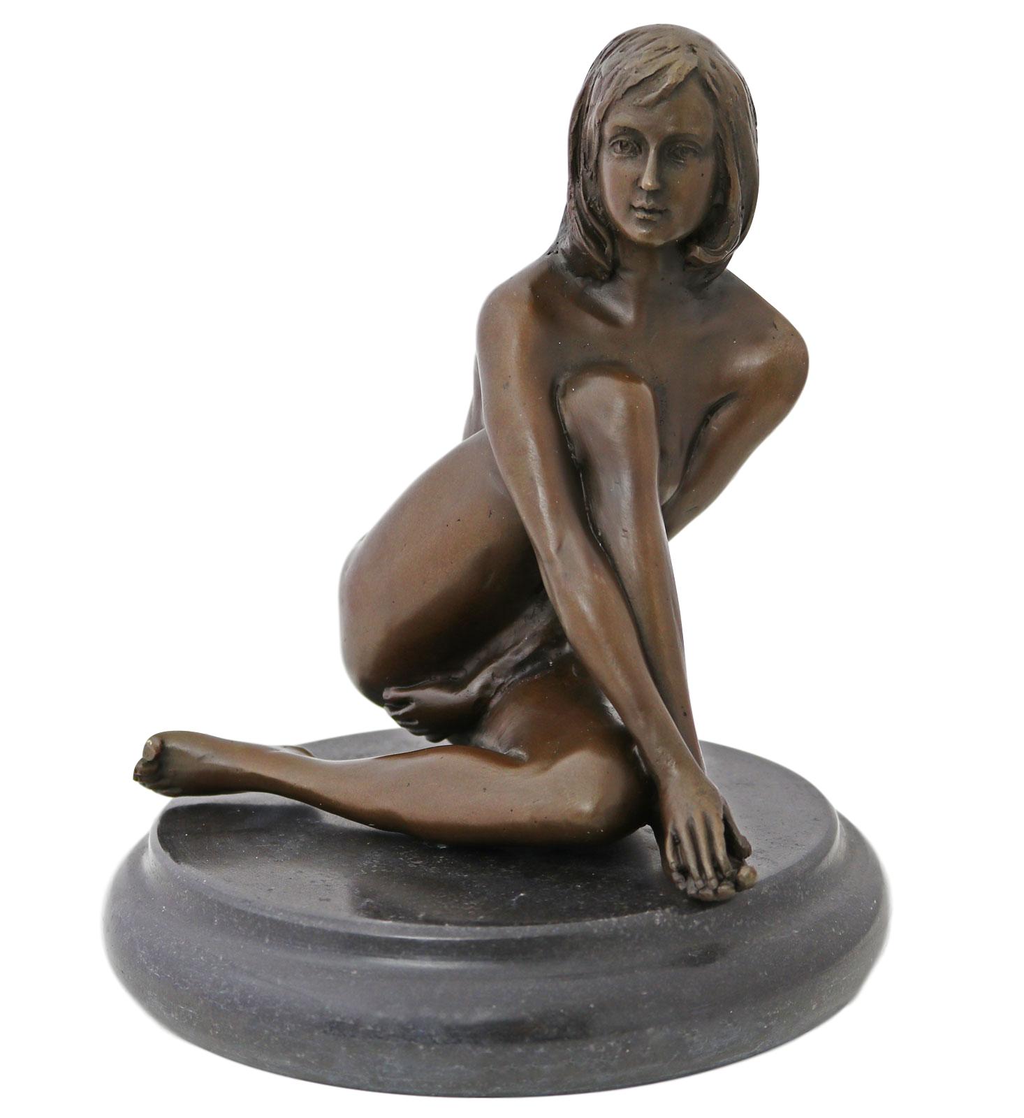 KF-49-100 Bronzeskulptur Erotik erotische Kunst Frau Antik-Stil Bronze Figur Statue 17cm