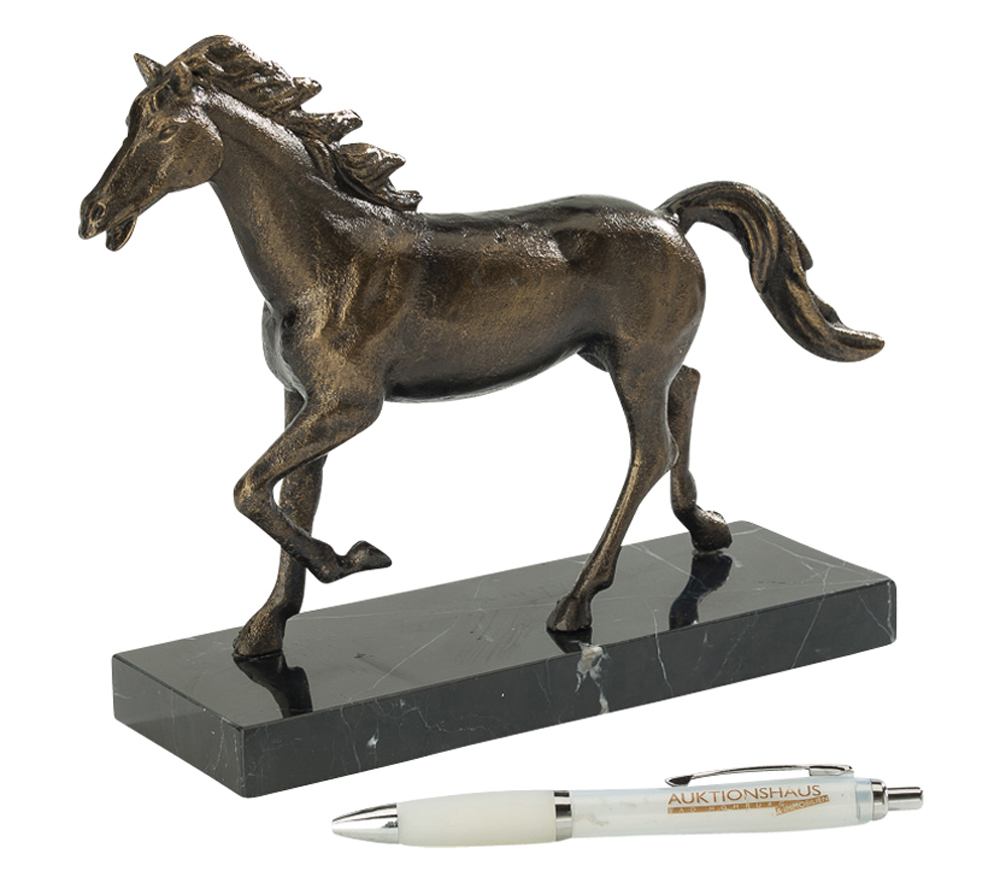Skulptur Pferd 24cm Schreibtisch Statue Eisen Figur antik Stil horse iron
