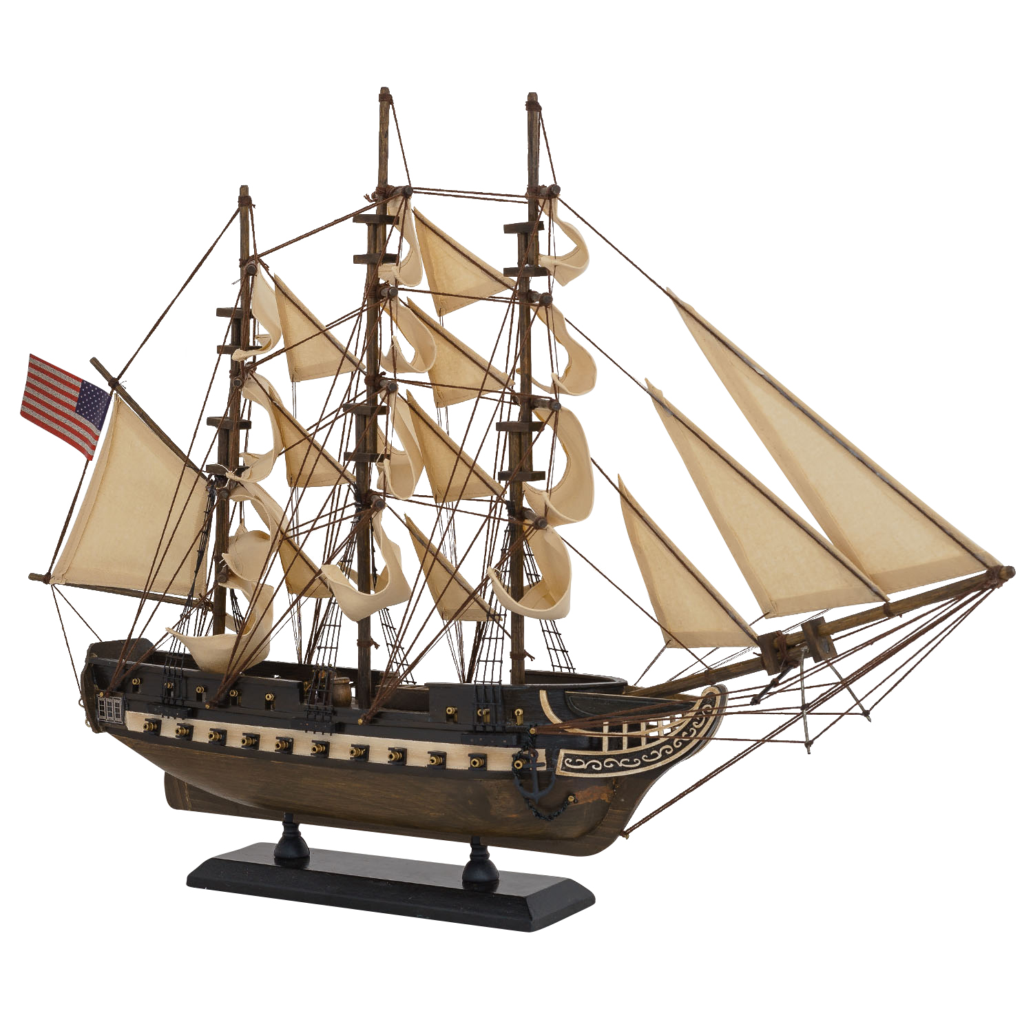 aubaho_SM02-2 Modellschiff USS Constitution Schiff Segelschiff Maritim Antik-Stil kein Bausatz