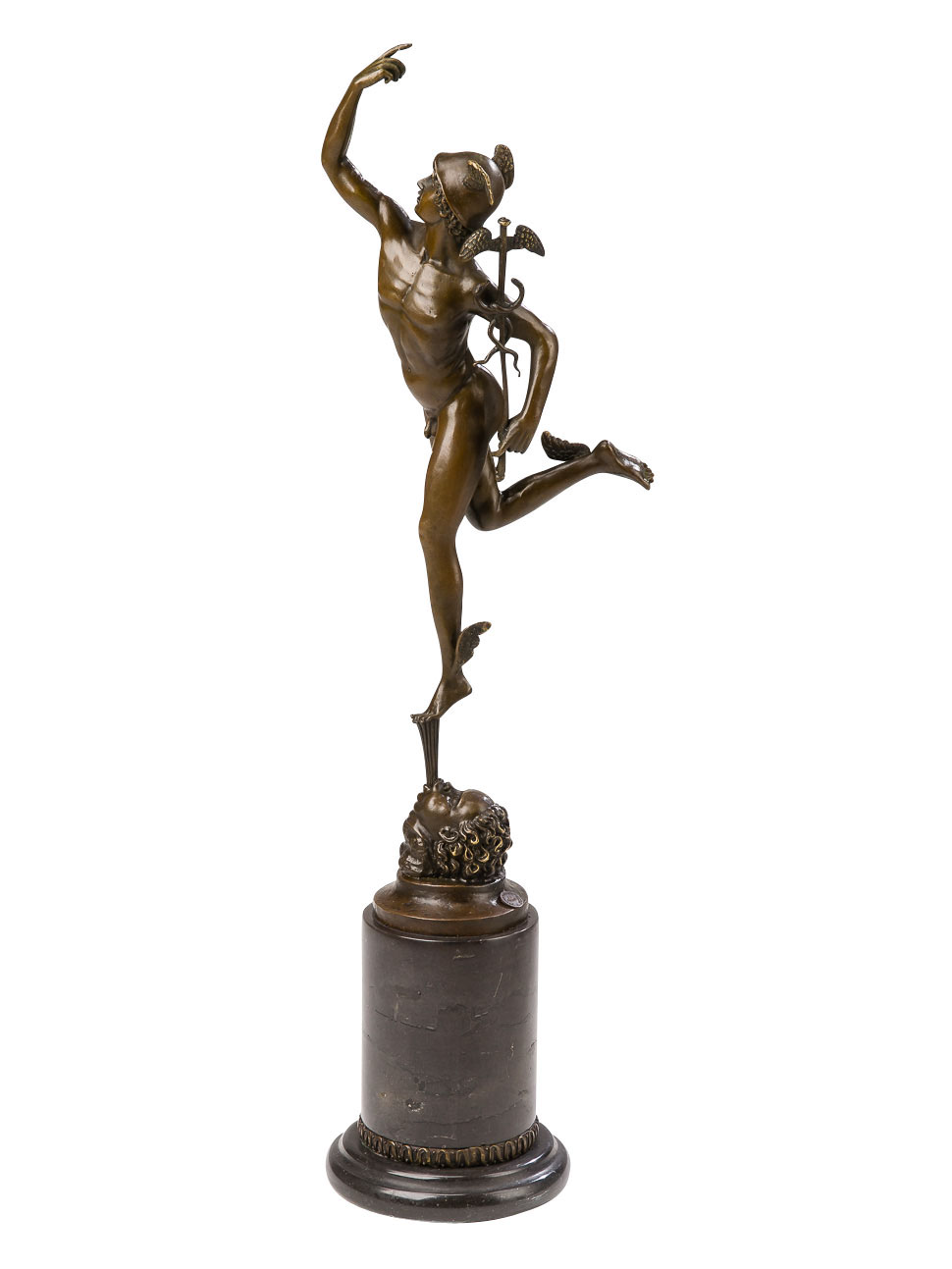 im-bronze129b Bronzeskulptur Skulptur Hermes Merkur nach Giambologna Figur Antik-Stil Replik
