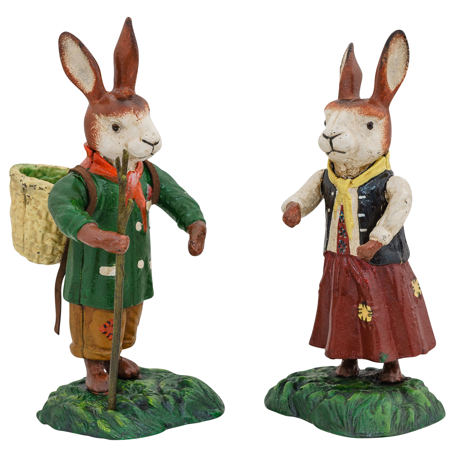 HP-154-2 Hasenpaar Hasen Osterhase Hase Eisen 23cm Antik-Stil