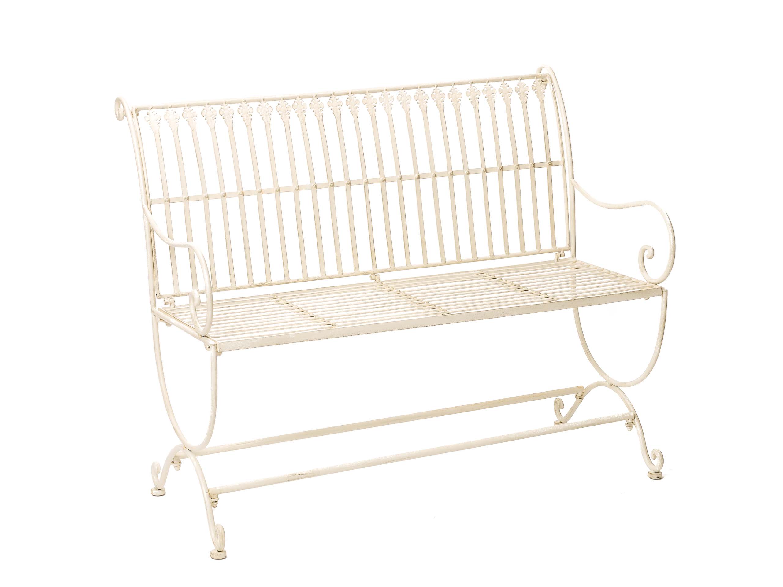 RW-14-6 NOSTALGIE GARTENBANK METALL SEHR STABIL ANTIK STIL GARTENMÖBEL GARTEN WEISS