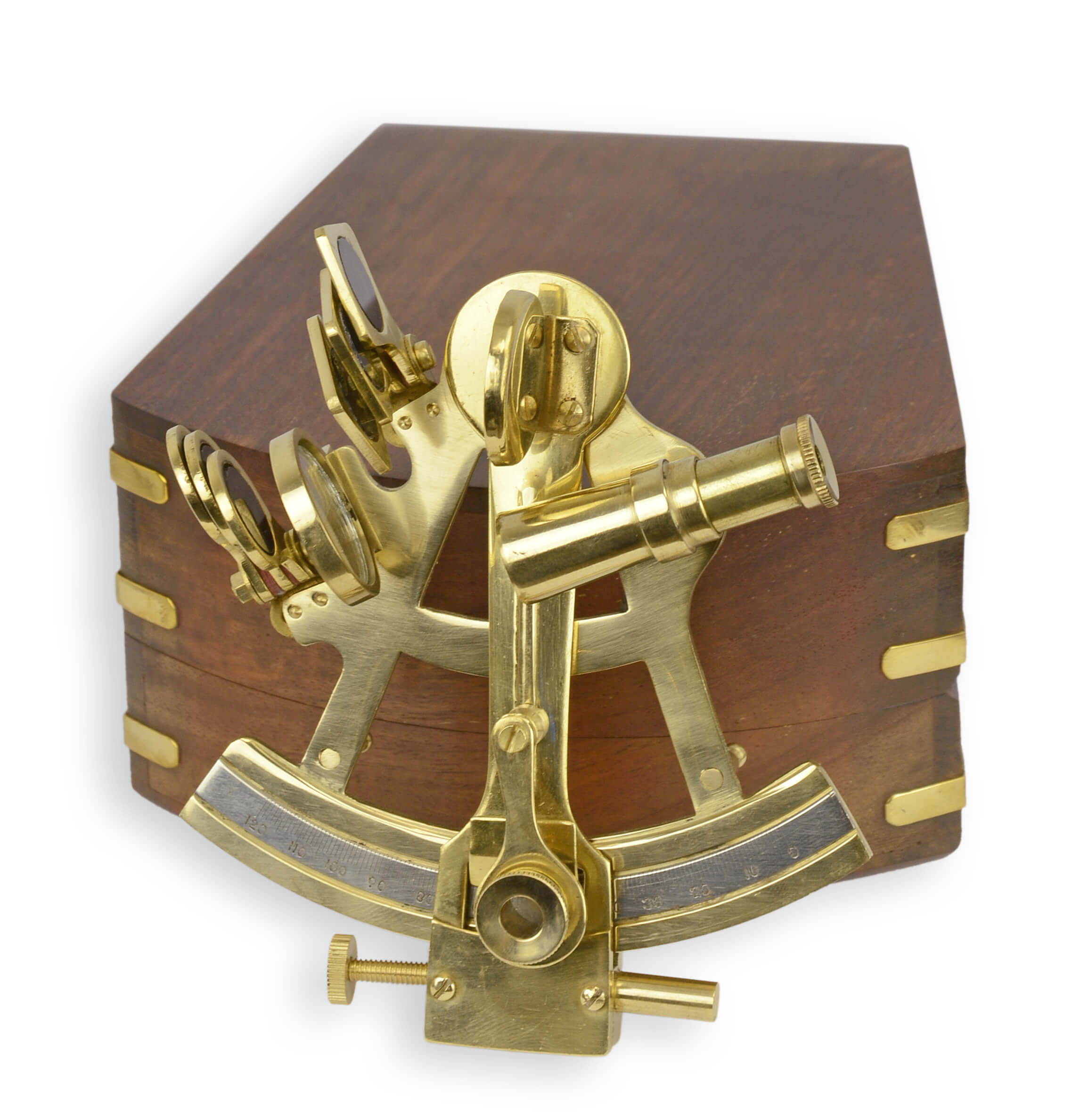 A bras sextant in wooden box replica retro design decoration