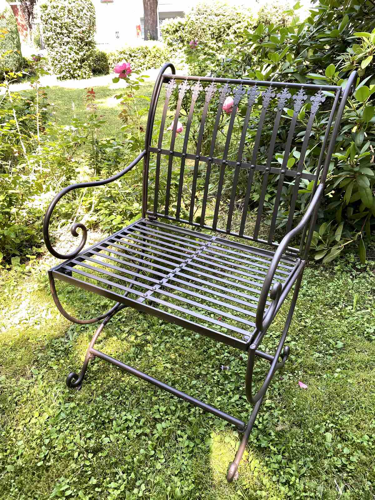 RZ-15-6 Gartenstuhl Stuhl Gartenmobiliar Nostalgie Eisen 87cm braun Antik-Stil