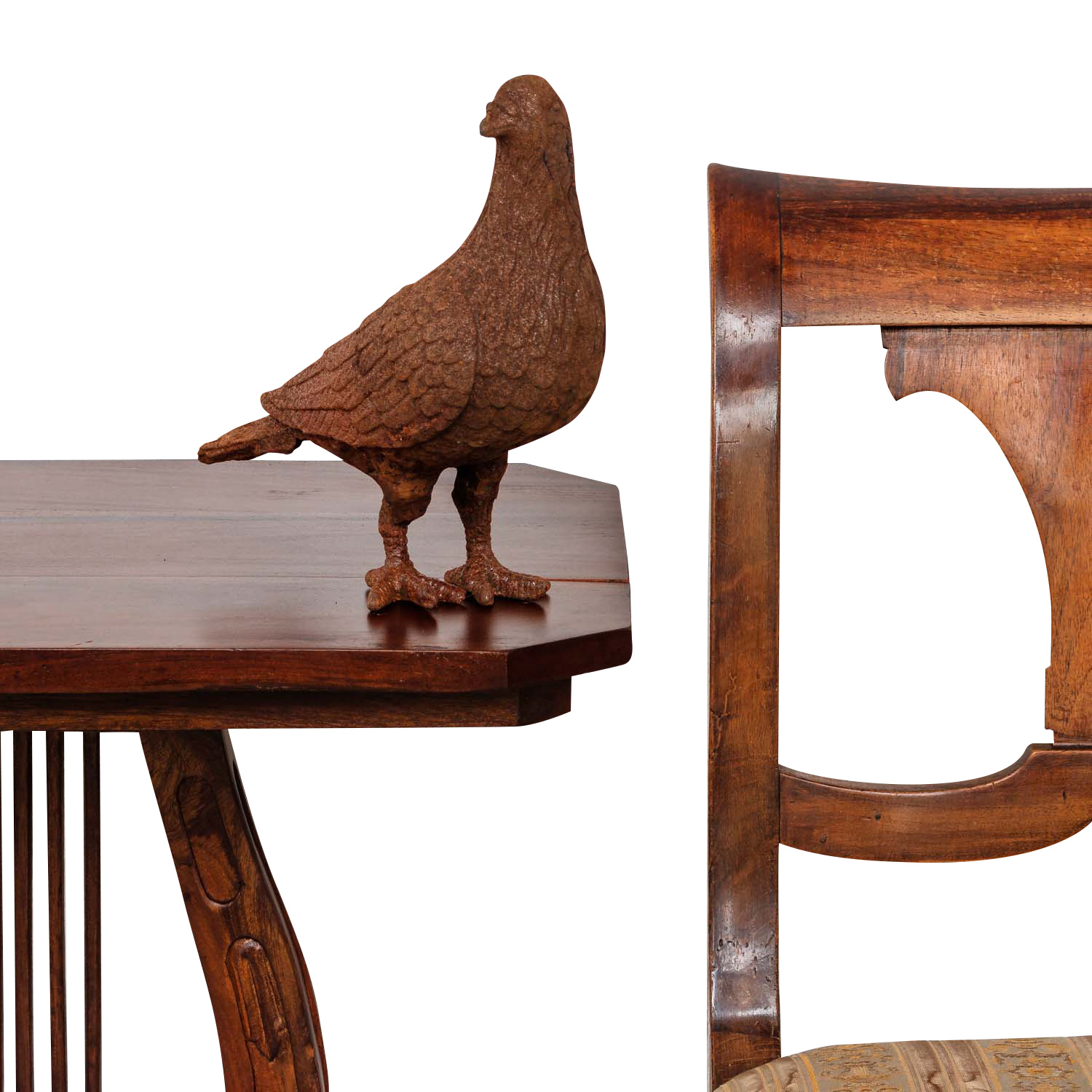 aubaho-F01-R-7 Gartenskulptur Vogel Figur Eisen Tier Garten Rost Eisenfigur Skulptur Antik-Stil