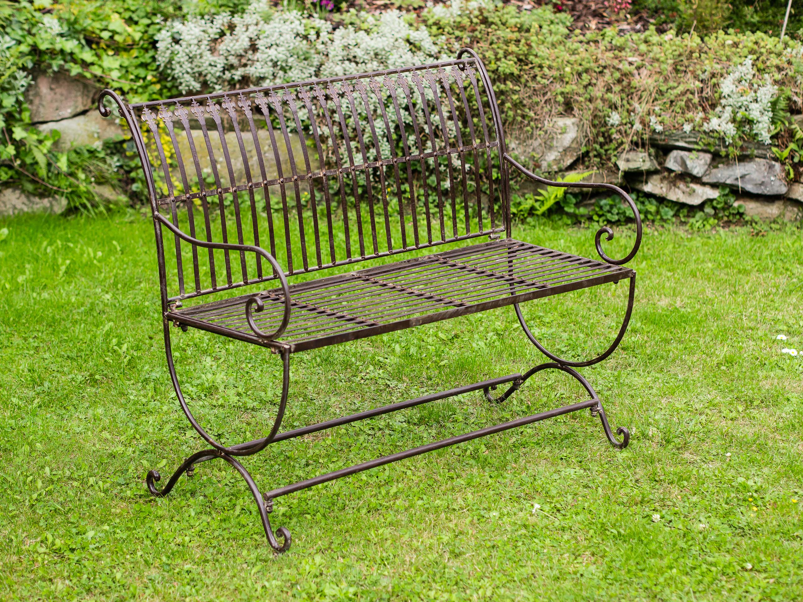 RZ-14-1 NOSTALGIE GARTENBANK METALL SEHR STABIL ANTIK STIL GARTENMÖBEL GARTEN