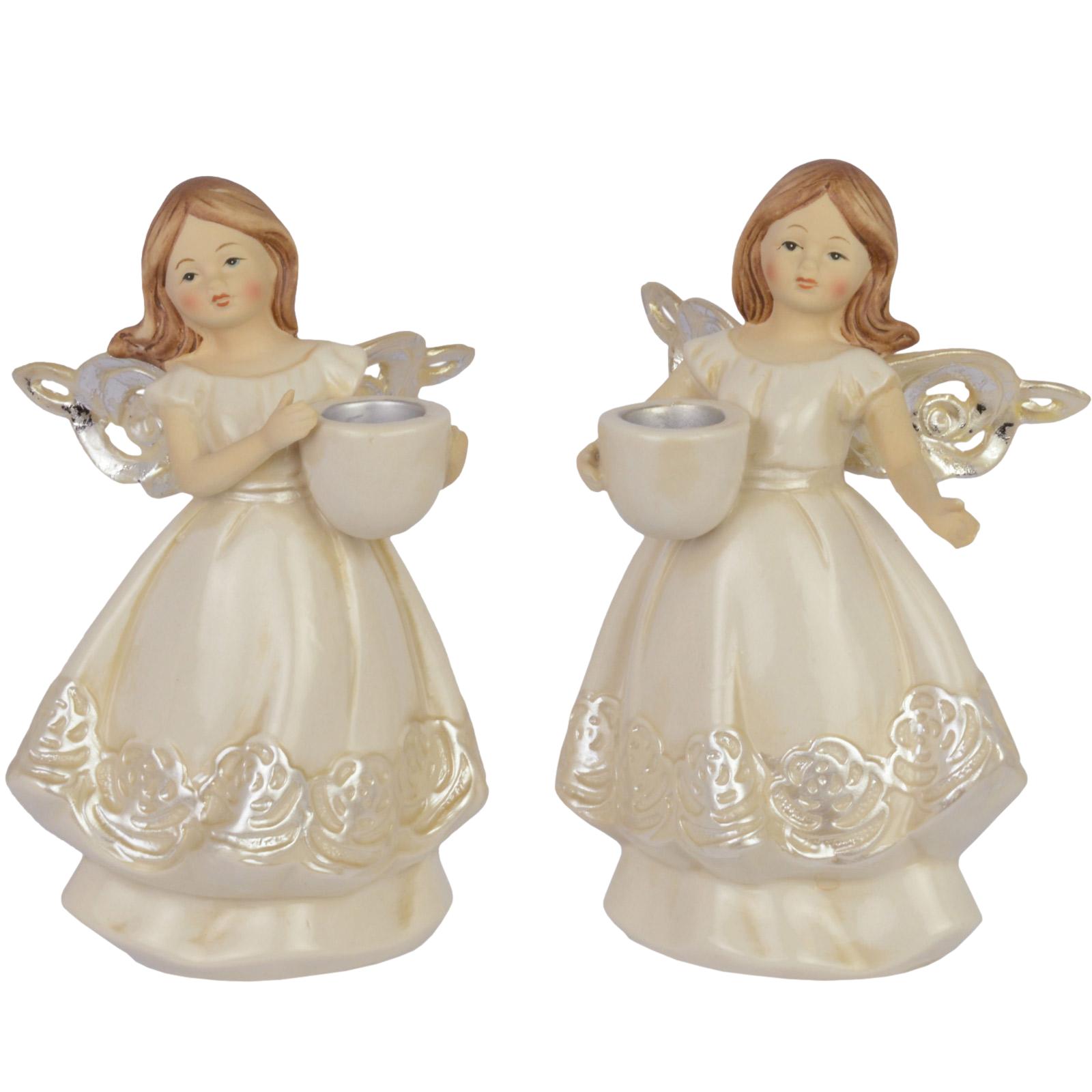 PK-40 2 candlesticks Christmas candle holder decoration porcelain 18cm antique style