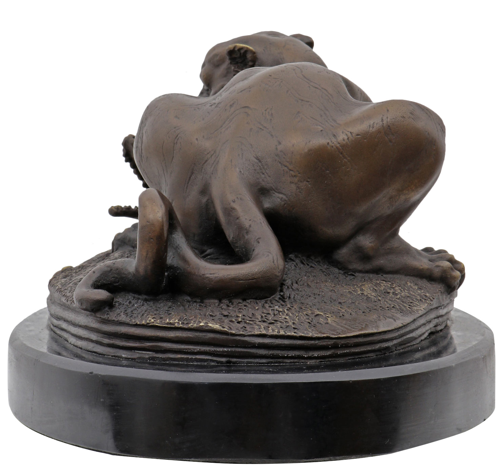 YY-32_5 Bronzeskulptur Tiger Gavial Krokodil im Antik-Stil Bronze Figur Statue 42cm