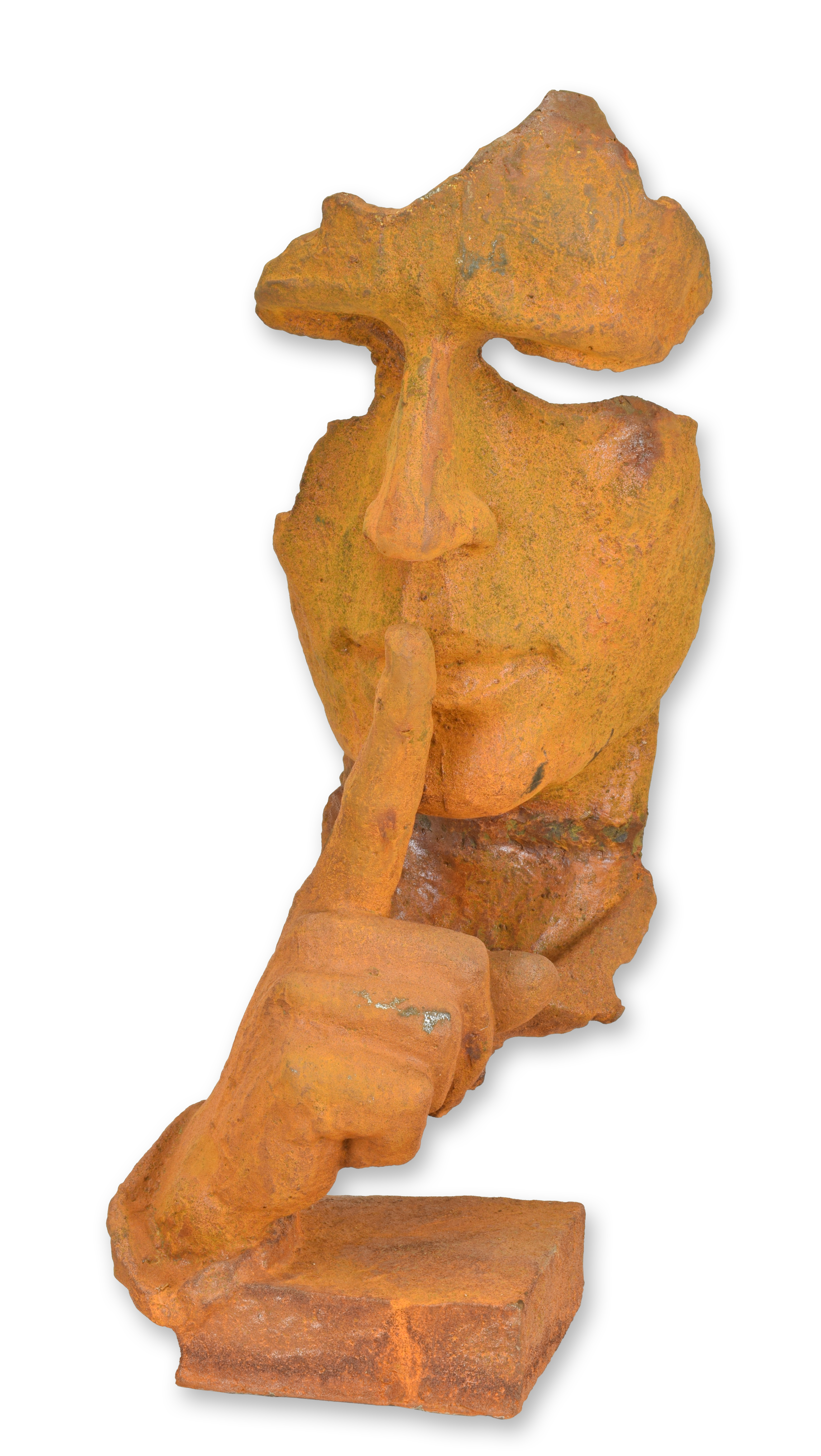 A rusty cast iron figurine "speak no evil" replica retro design decoration