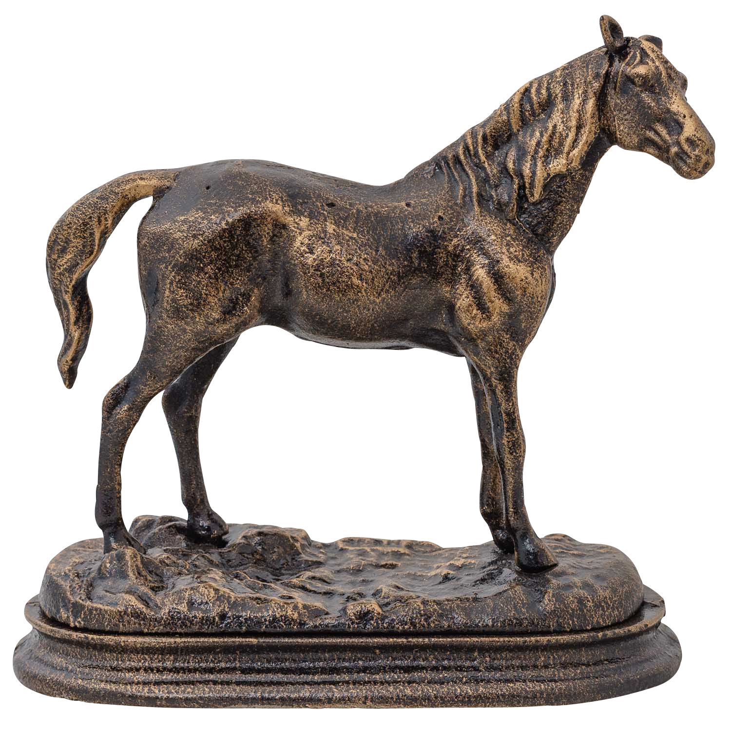 HA-2-5 Pferd Skulptur Figur Tier Eisen Dekoration Antik-Stil 21cm