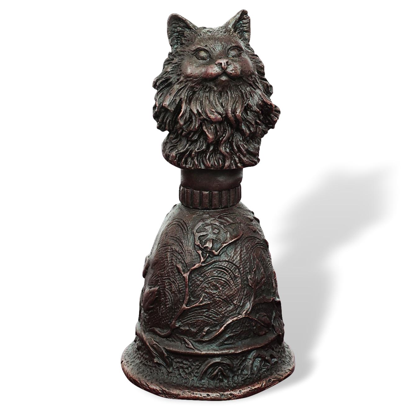 KatzesOG58DHg0tc8j Tischglocke Katze Handglocke Glocke Bronzeskulptur Antik-Stil Bronze Figur