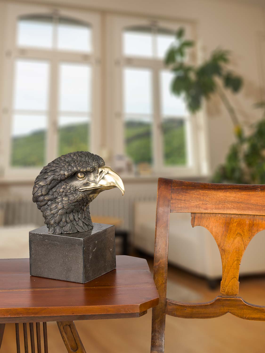 FA-100-05 Bronzeskulptur Adler Büste Bronze Figur Statue im Antik-Stil 28cm