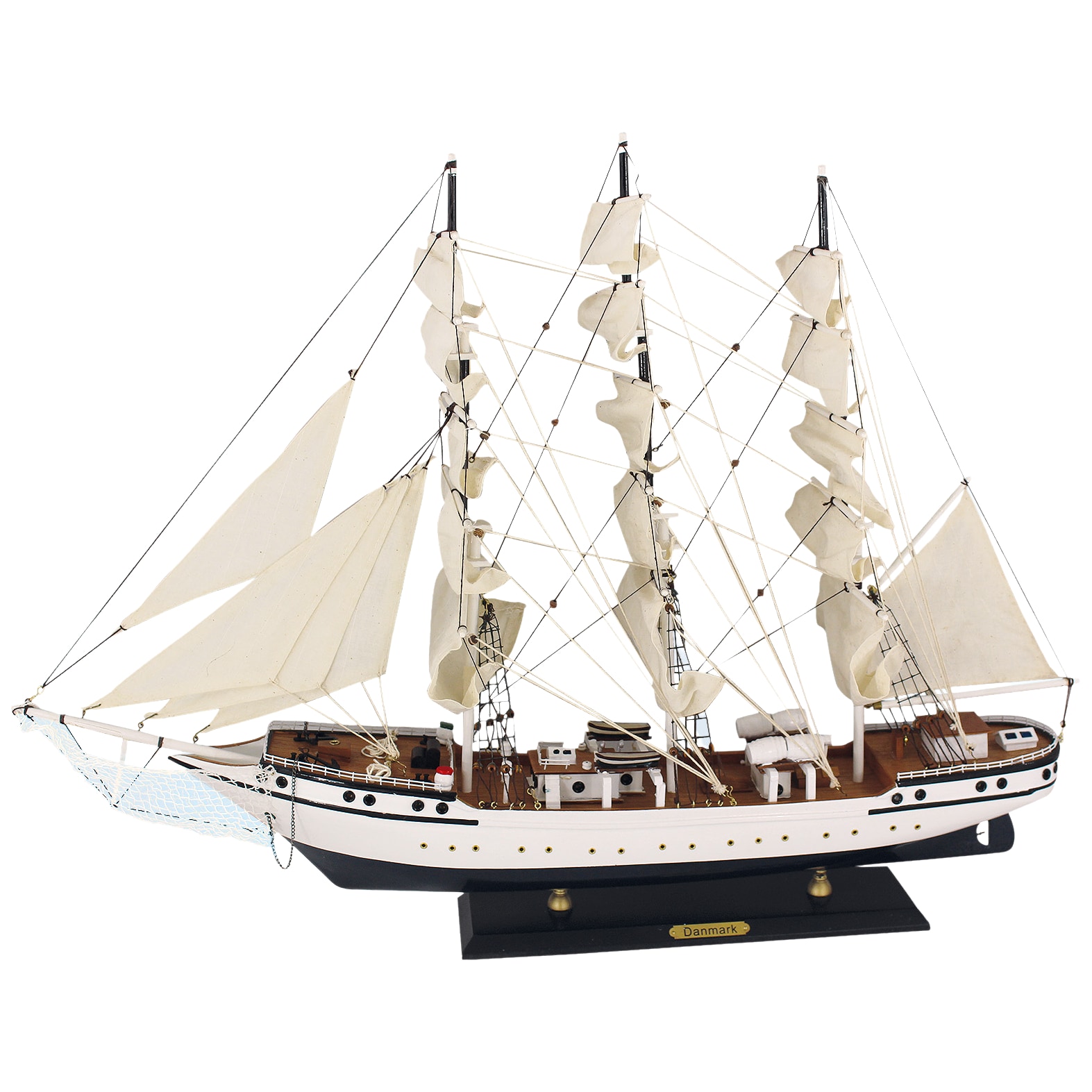 Sailing ship Danmark model ship sailing training ship wooden ship - no kit Boot, Segelboot, Transport, Fahrzeug, Jacht