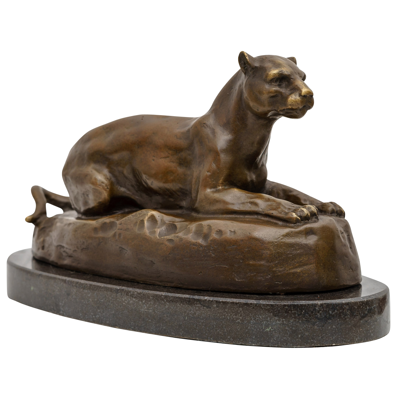 BR-118-3 Bronzeskulptur Raubkatze nach Barye Antik-Stil Bronze Figur Statue Replik Kopie