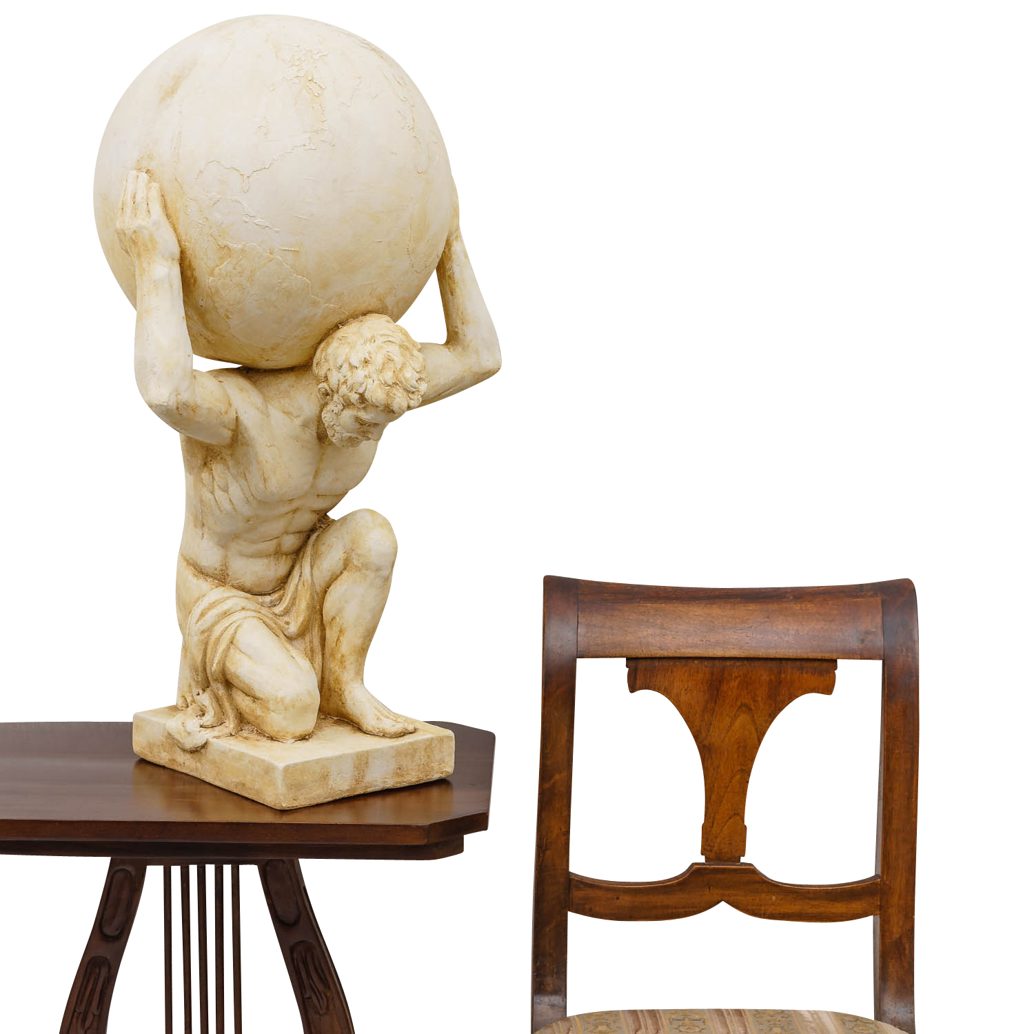 TZ-17-7 XL Atlas Titan Weltkugel Skulptur Figur Statue Garten Haus Antik-Stil 69cm