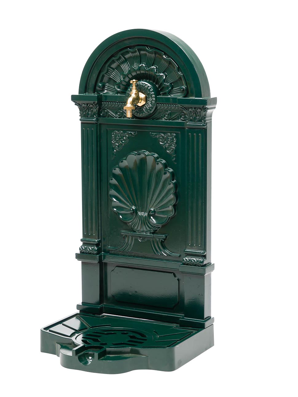 Standbrunnen 83cm Waschbecken Alu Brunnen Waschplatz Wandbrunnen antik Stil grün