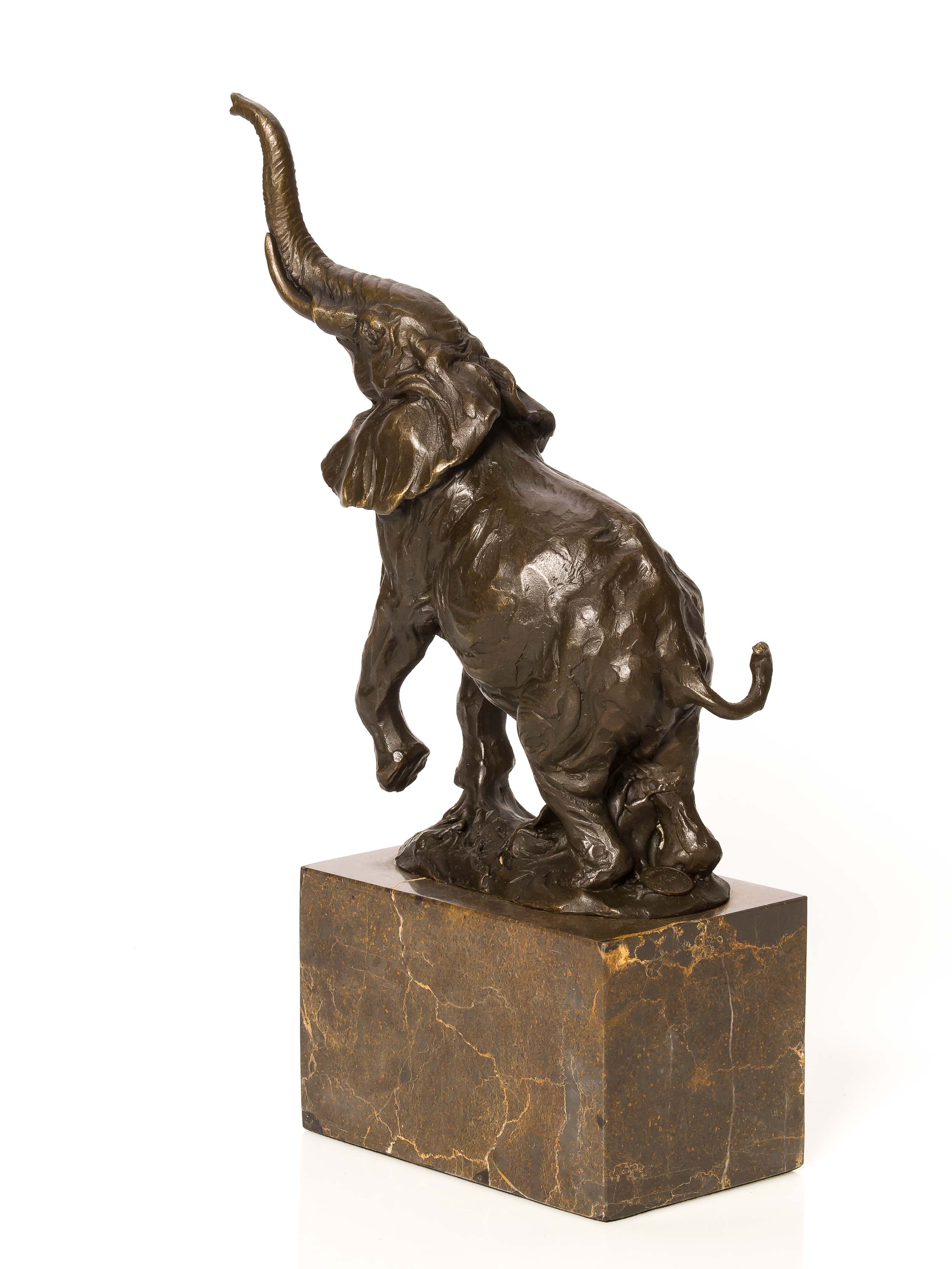 BRONZESKULPTUR ELEFANT  BRONZE MARMOR