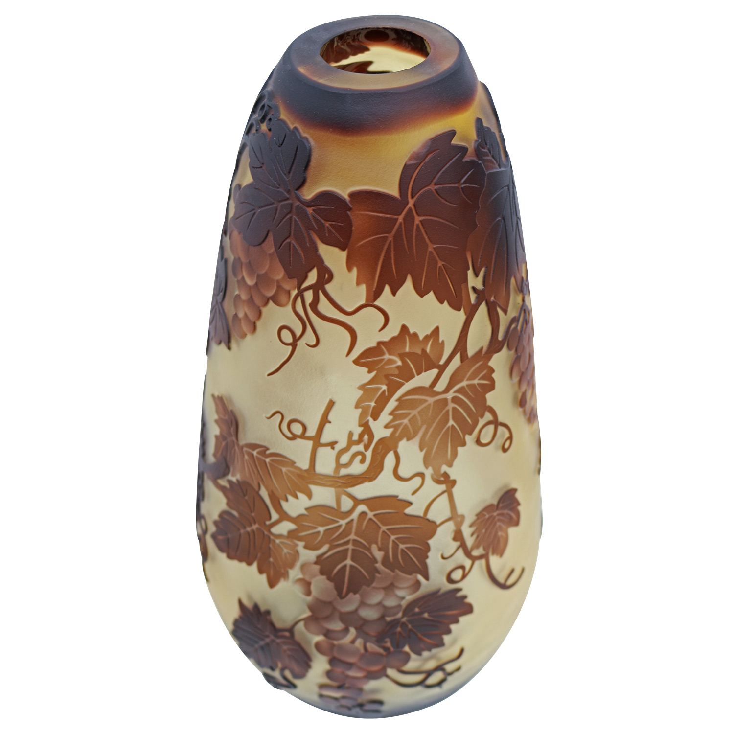 GV-61_5 Vase Replika nach Galle Gallé Glasvase Glas Antik-Jugendstil-Stil Kopie c12