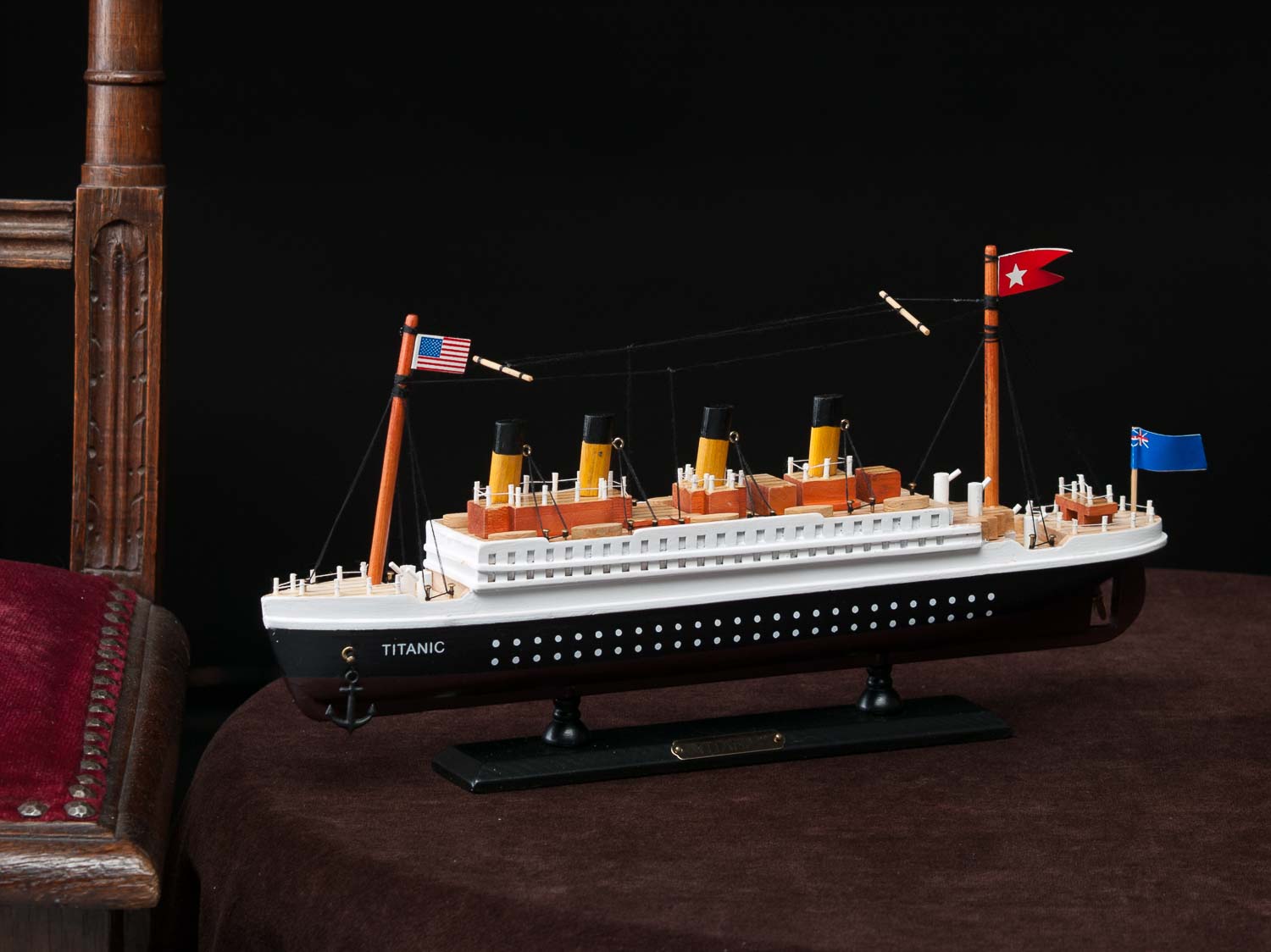 2016-02-012_Auktionshaus_027 Modellschiff Titanic Schiffsmodel Schiff Holz 35cm Maritime Dekoration ship wood