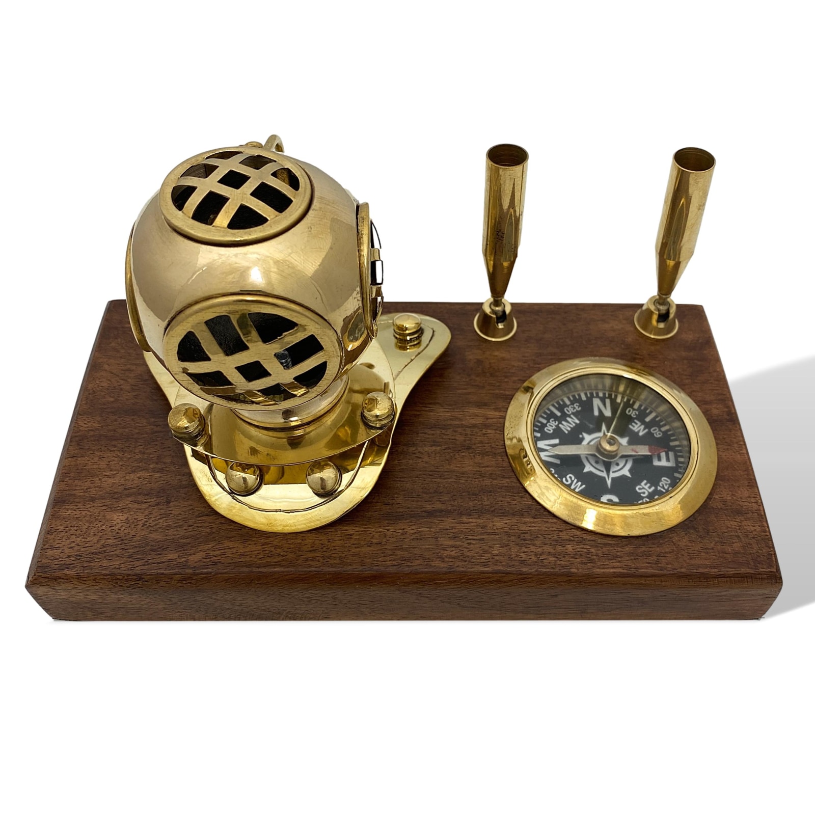 AUB020-2 Stiftehalter Schreibtisch Kompass Taucherhelm Schiff Maritim Nautik Antik-Stil