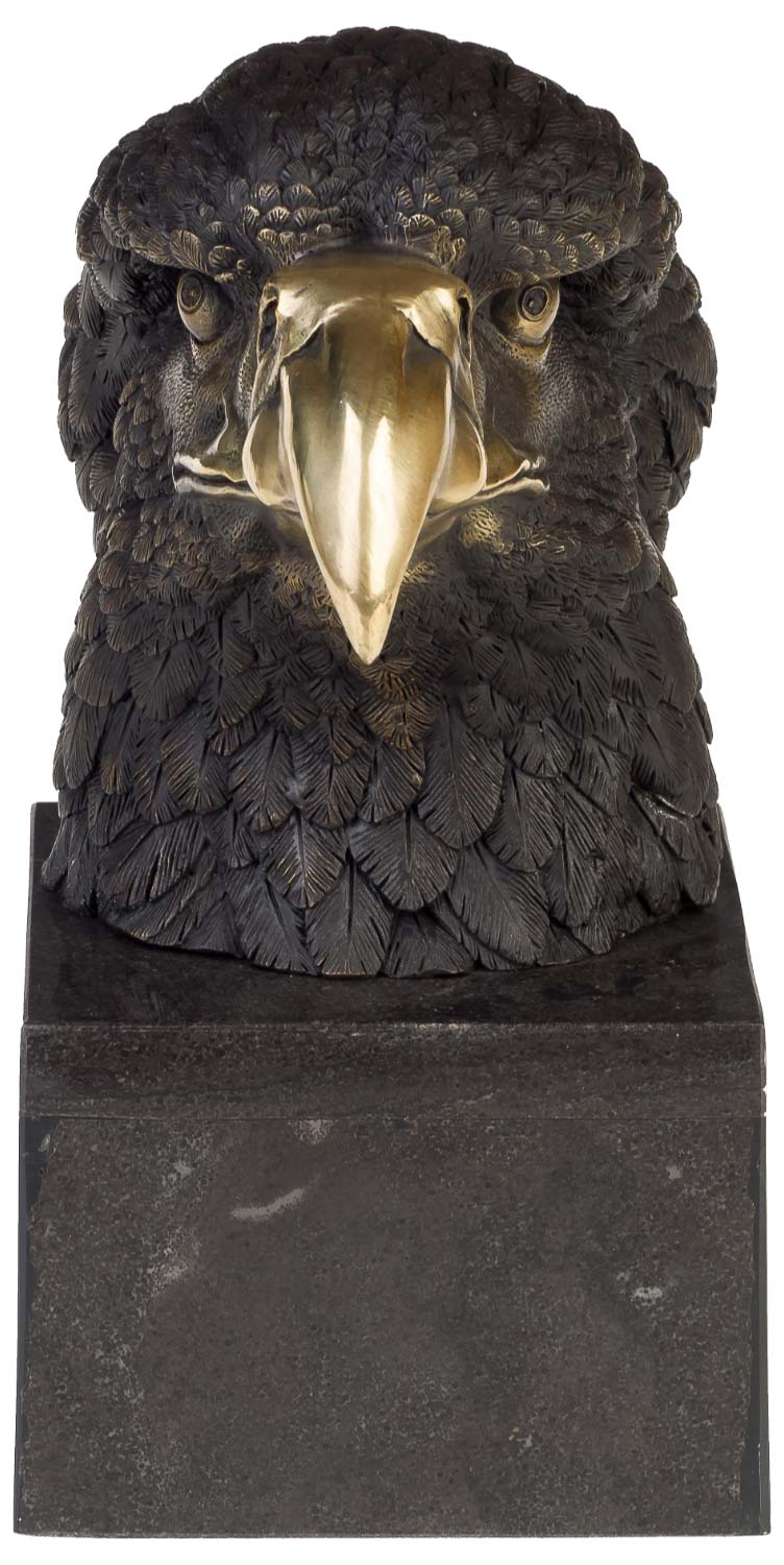 FA-100-04 Bronzeskulptur Adler Büste Bronze Figur Statue im Antik-Stil 28cm