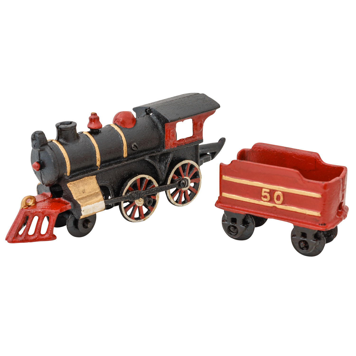 GU097-7 Modellbahn Eisenbahn Lok Anhänger Zug Gusseisen Antik Stil 29cm