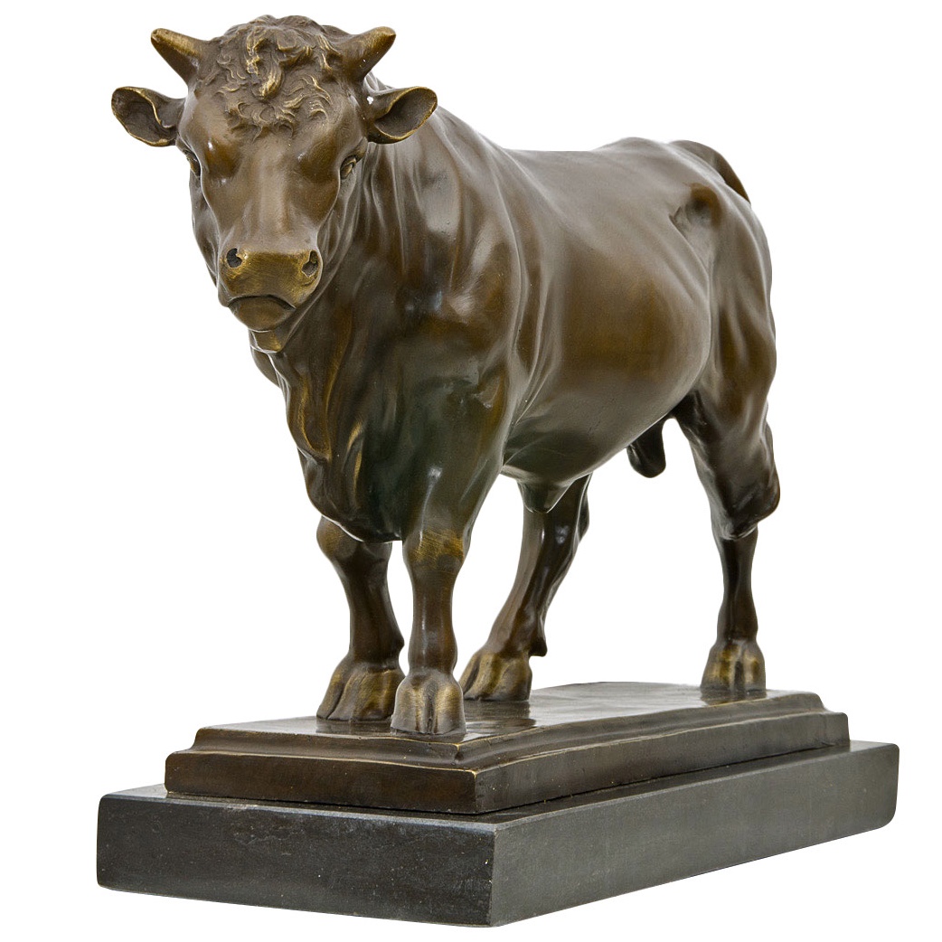 YY-10-3-stier-aubaho Bronzeskulptur Stier im Antik-Stil Bronze Figur Statue 50cm