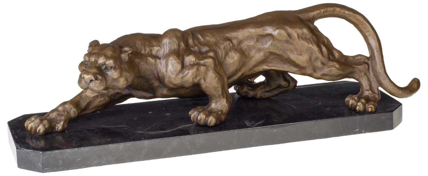 BR-88-01RLkRdxQ0arQoa Bronzeskulptur Panther im Antik-Stil Bronze Figur Statue 65cm - 13kg