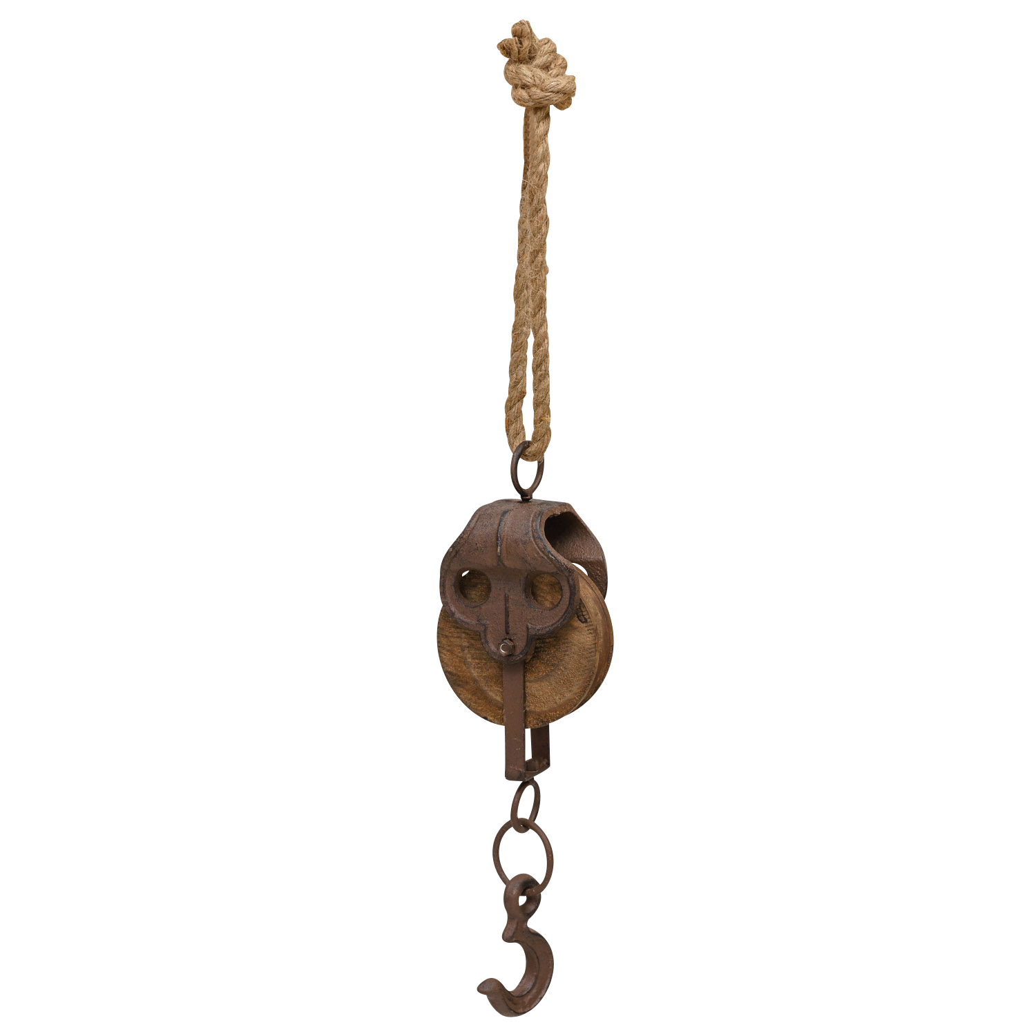 TZ-84-6 Flaschenzug Umlenkrolle Seilzug Rolle Eisen Werkzeug Antik-Stil 50cm