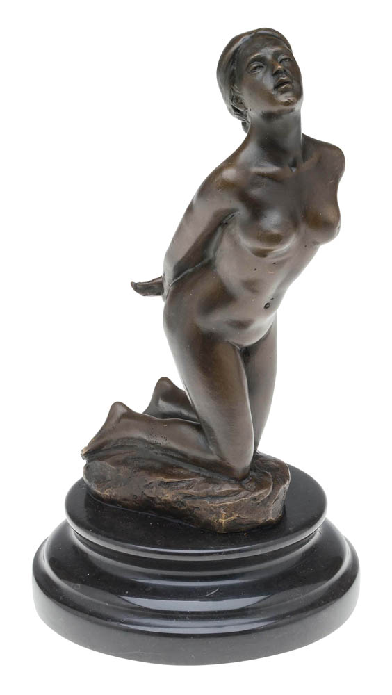 2013-11-30_Auktionshaus_011 Bronze Frau Erotik kniende Bronzefigur Bronzeskulptur Figur antik Stil nude