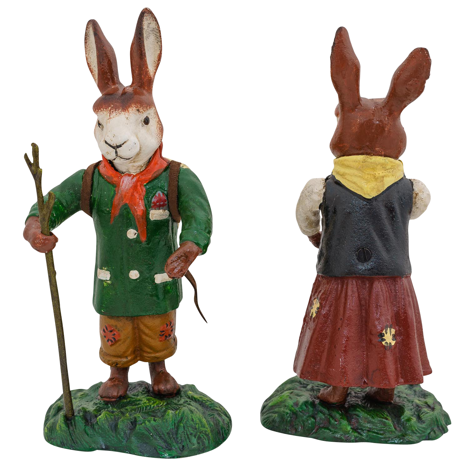 HP-154-3 Hasenpaar Hasen Osterhase Hase Eisen 23cm Antik-Stil