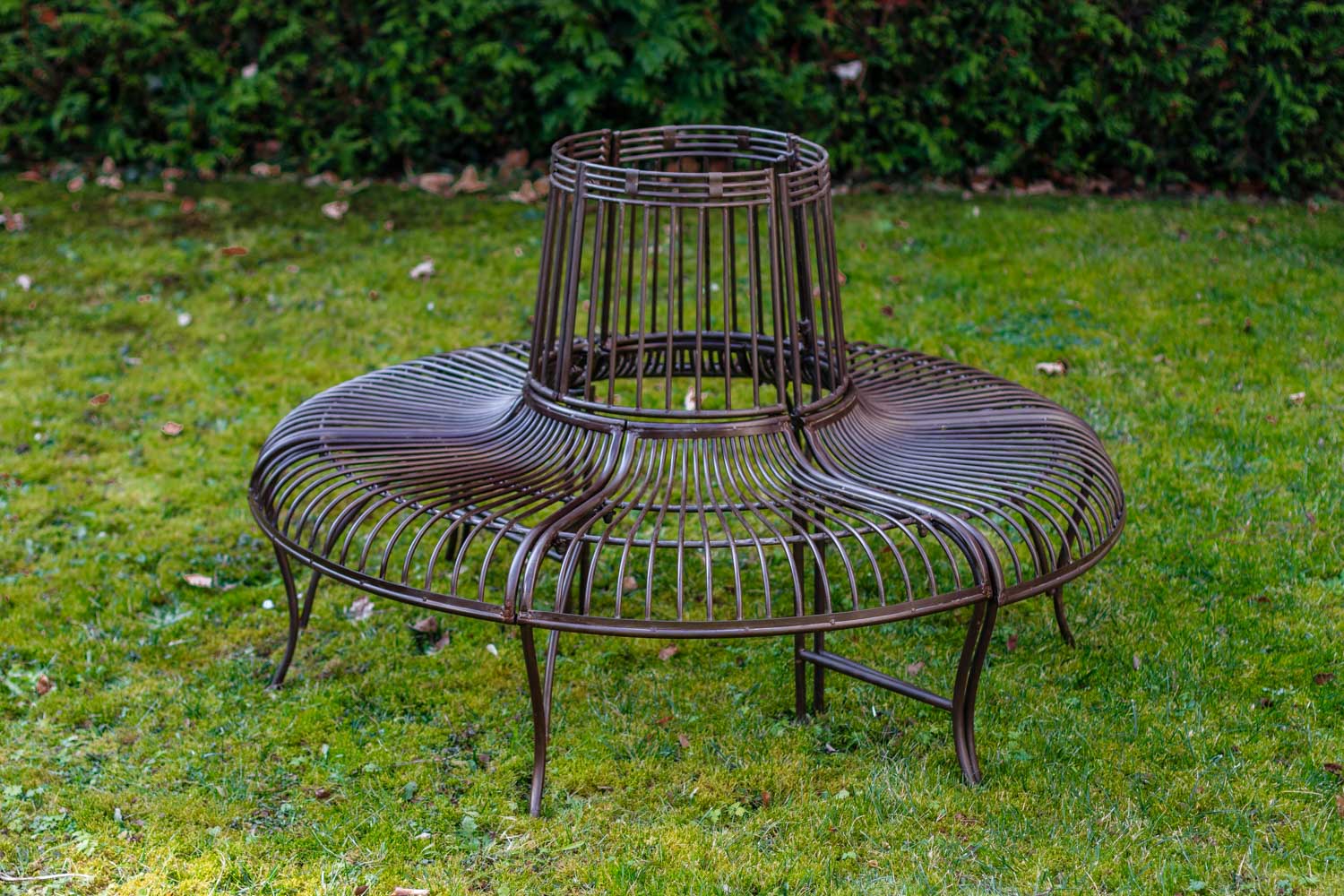 TZ-22-2VmoZ1gIZpeIPF Gartenbank Set Bank Antik-Stil Garten Metall Eisen braun Möbel Baumbank