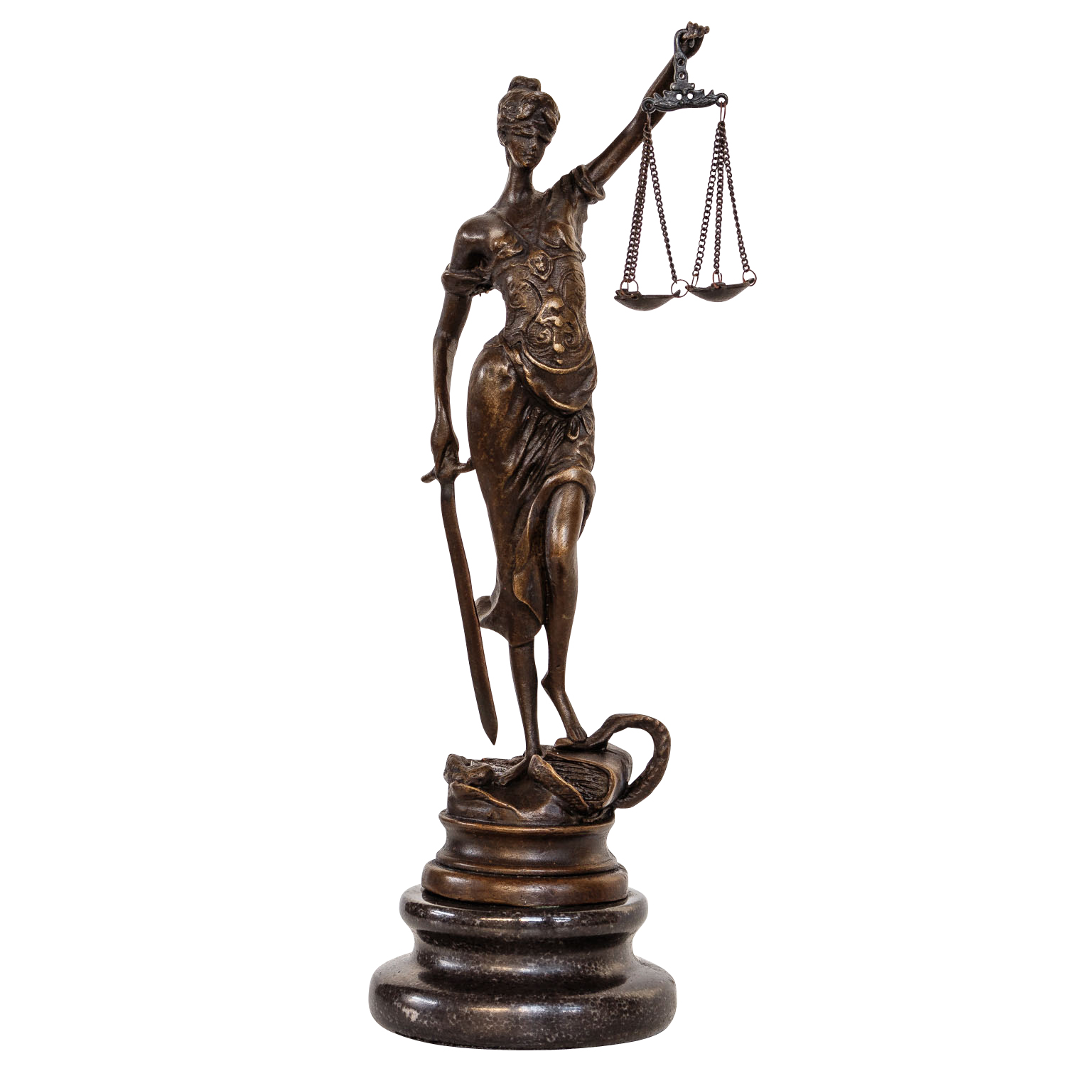 BT199-5 Bronzeskulptur Justitia Justizia Bronze Figur Skulptur im Antik-Stil - 24cm