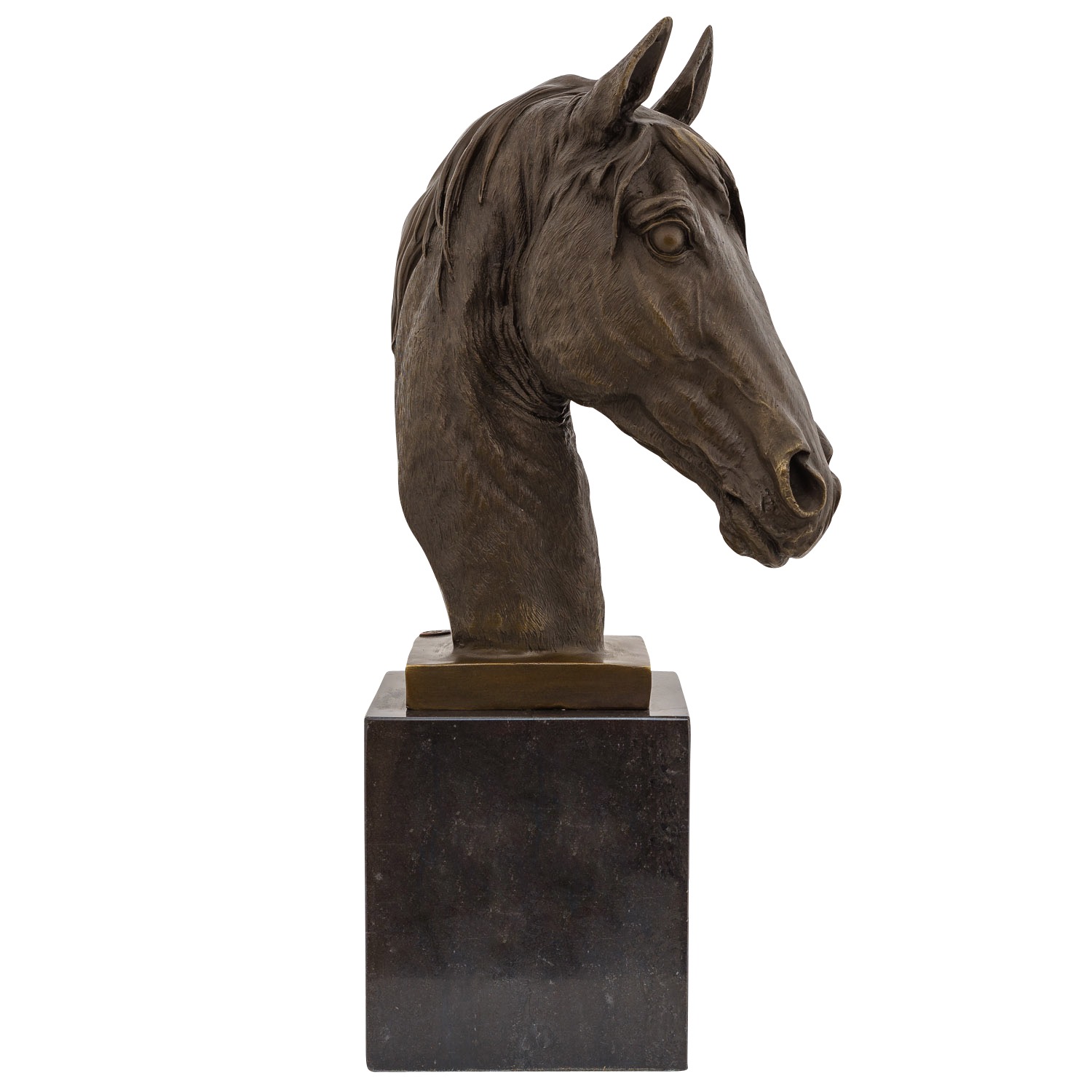 TM-47-1-copy Bronzeskulptur Pferd 44cm Büste Pferdekopf Statue Bronzefigur Bronze Antik-Stil