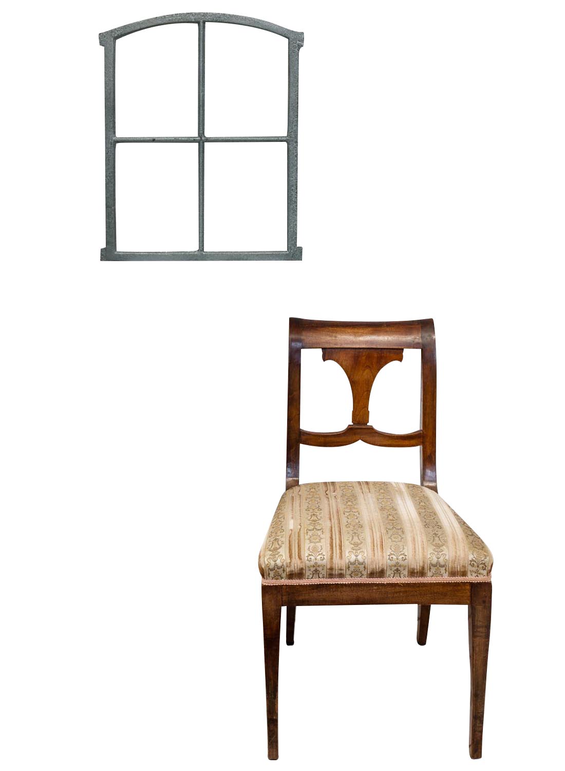 aubaho-F02B-G-2 Fenster grau Stallfenster Eisenfenster Scheunenfenster Eisen 64cm Antik-Stil (h)