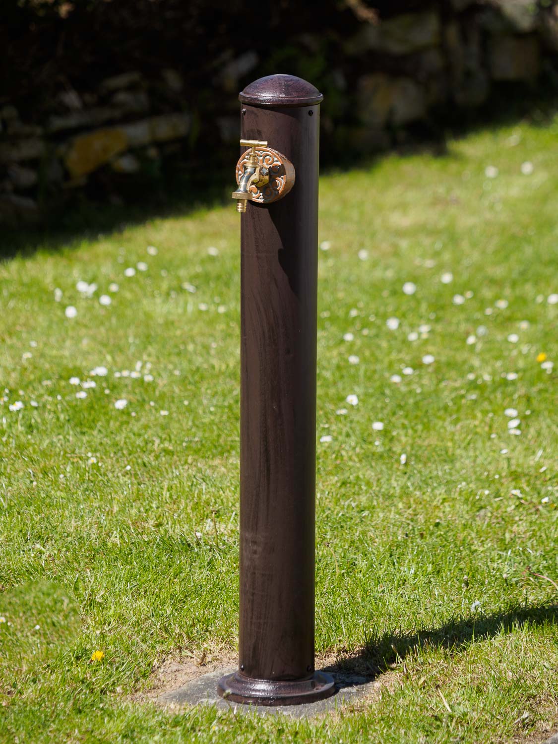 Garten Brunnen Antik-Stil Standbrunnen Braun Aluminium 92cm