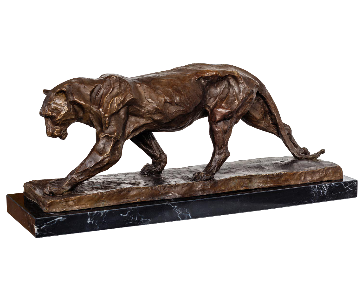 Bronzeskulptur Panther Raubkatze im Antik-Stil Bronze Figur Statue 52cm