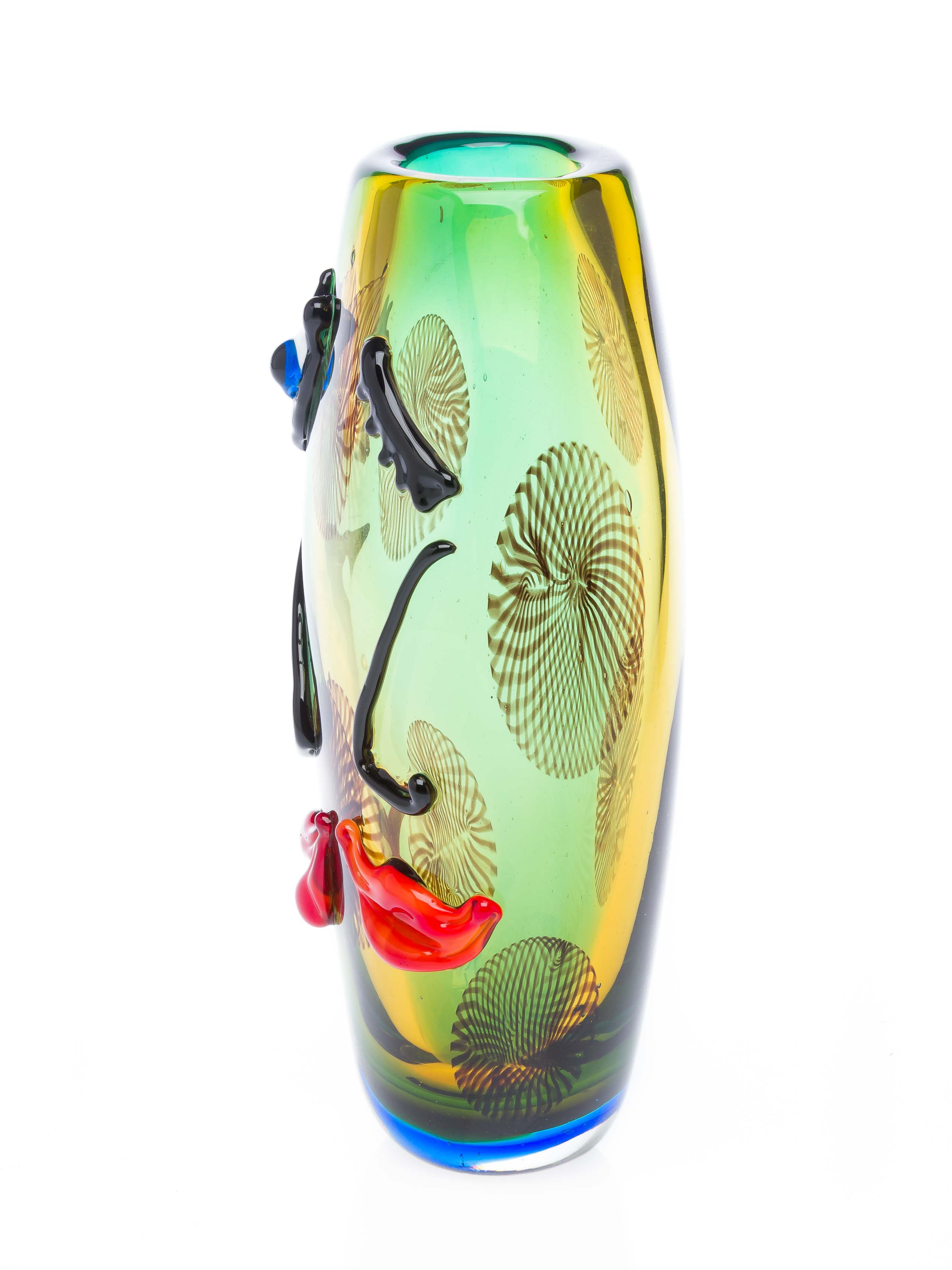 GL531-5 Glasvase Tischvase Gesicht moderne Kunst im Murano Stil Vase Blumenvase Glas