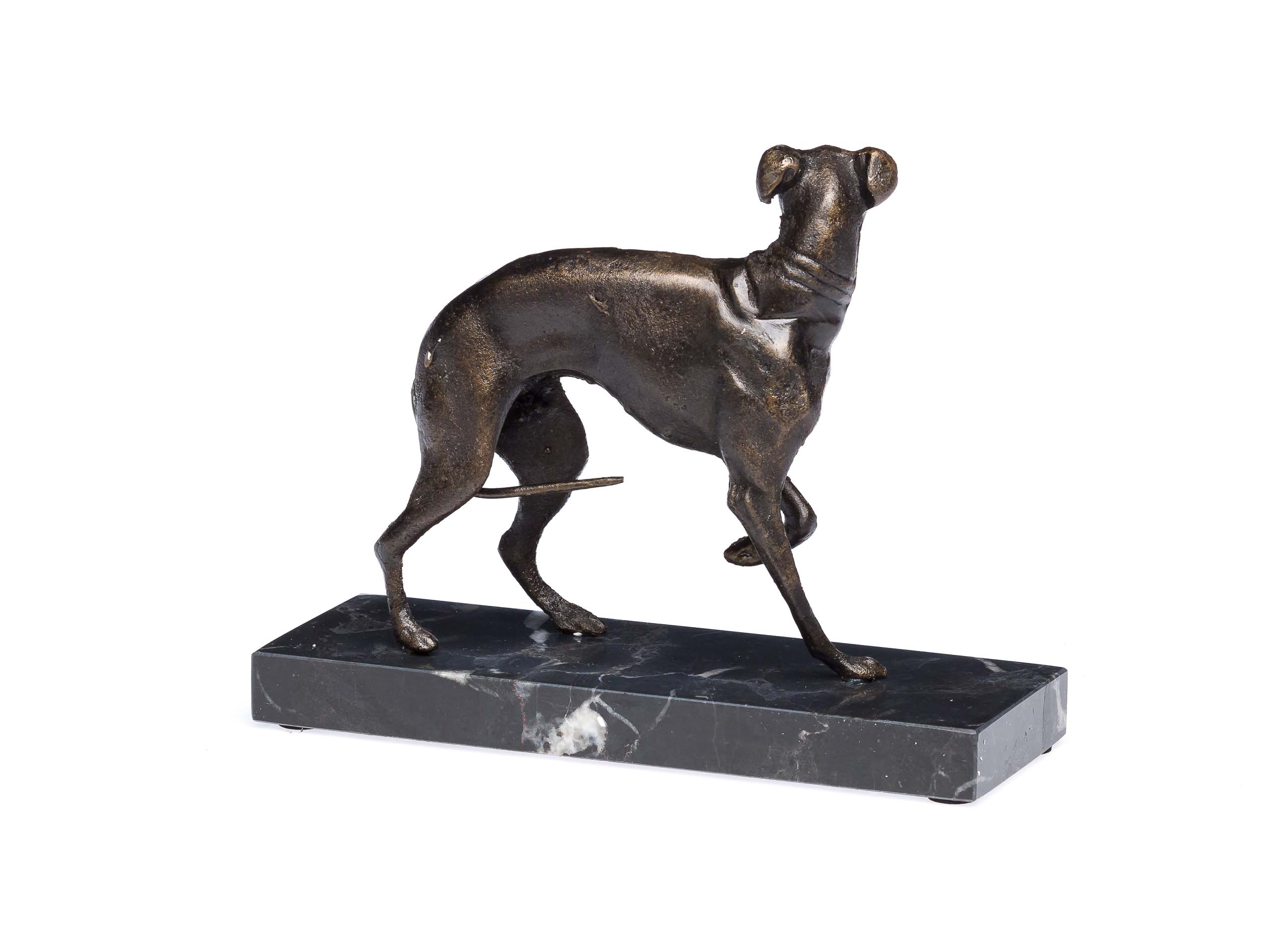 Windhund Jagdhund Skulptur Figur Jagd Bronzeoptik whippet greyhound sculpture