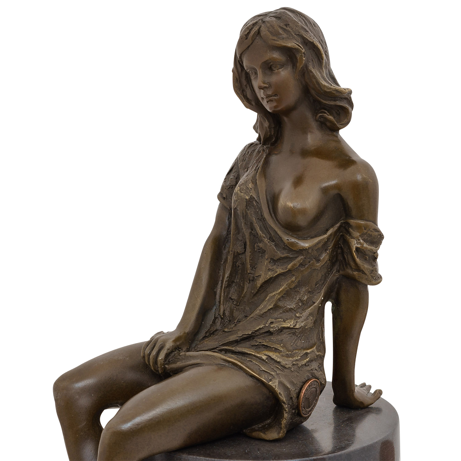 Bronzeskulptur Erotik erotische Kunst Frau im Antik-Stil Bronze Figur 27cm