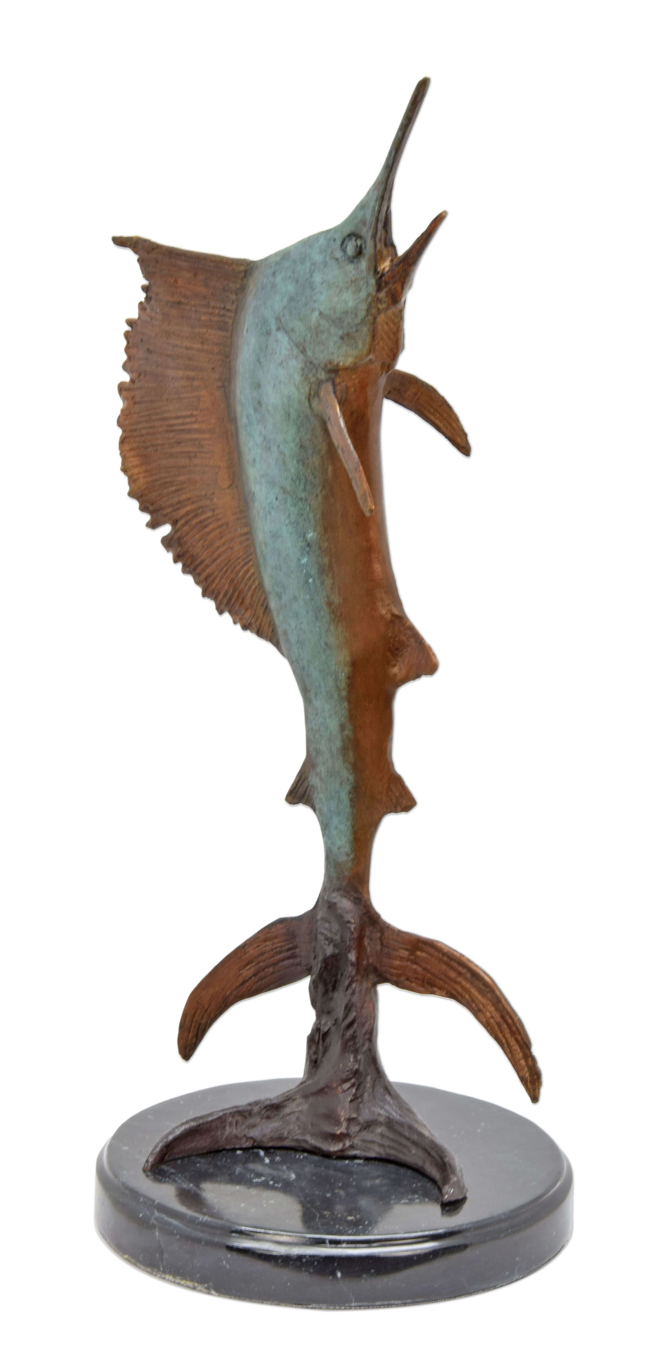 A bronze sculpture of a sailfish replica retro design decoration