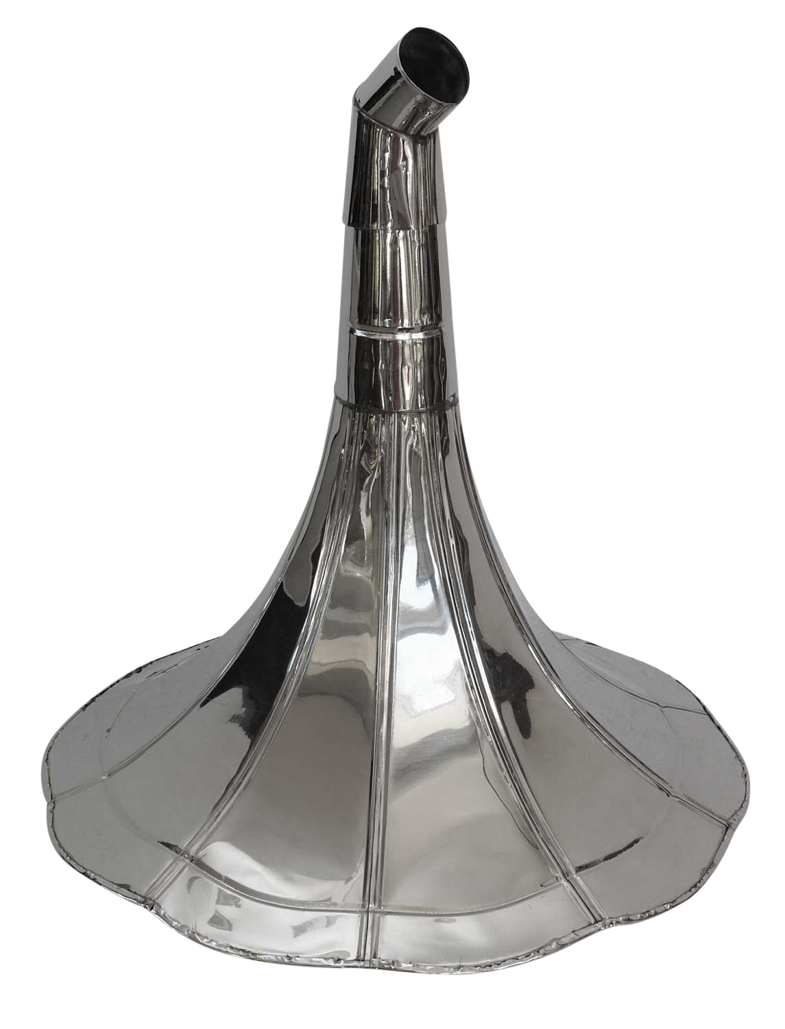 IMG_1068 Trichter Grammophon Horn silberfarben im antik Stil gramophone (D)