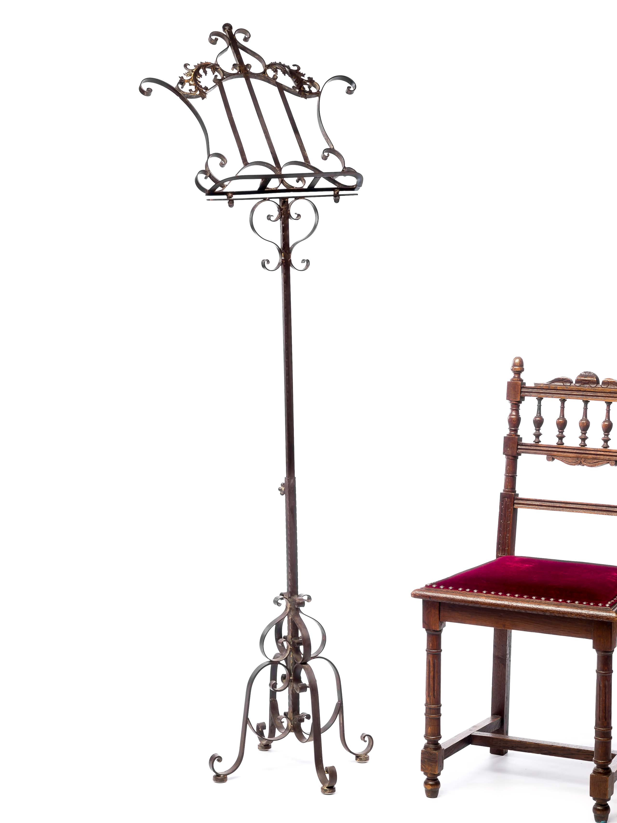RZ-53-5 Notenständer Eisen Aufsteller Notenpult Barockstil bis 170cm Menükartenhalter