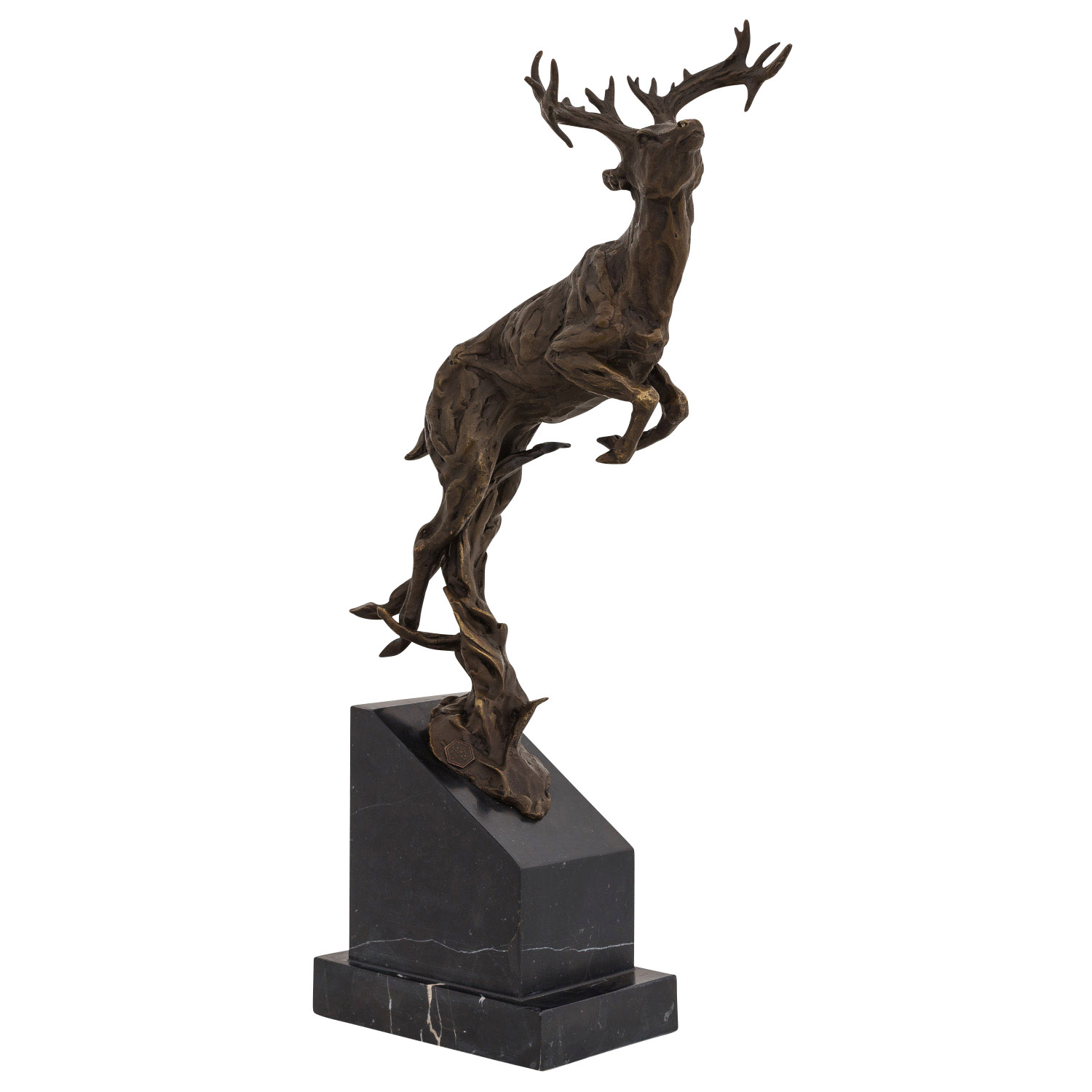 Bronzeskulptur Bronze Hirsch Reh Figur Bronzefigur Statue Skulptur Antik-Stil