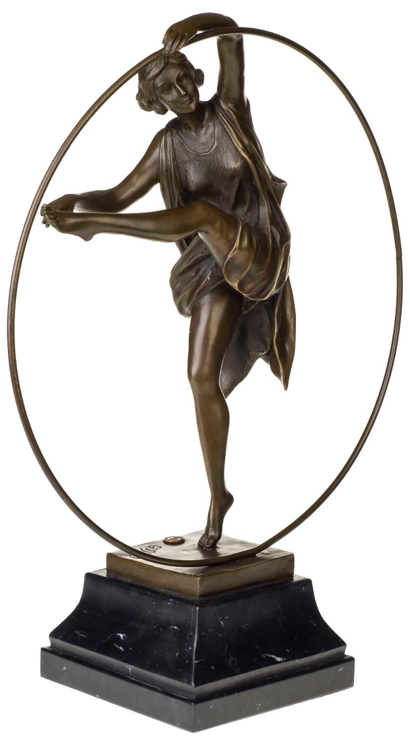 VG-101-02 Bronzeskulptur Tänzerin im Antik-Stil Bronze Figur Statue - 47cm