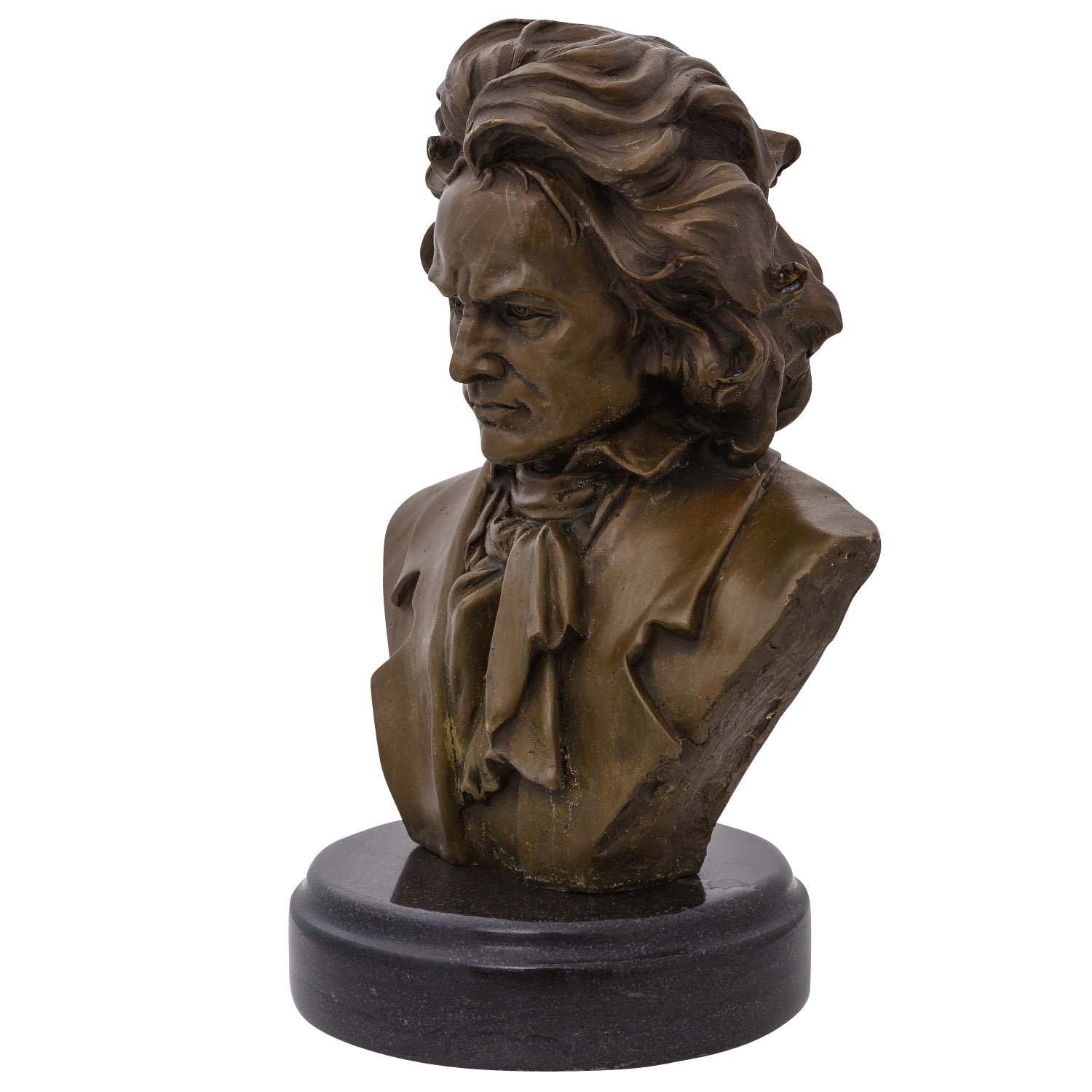 Bronzefigur Ludwig van Beethoven Komponist Pianist Büste Skulptur Figur 30cm