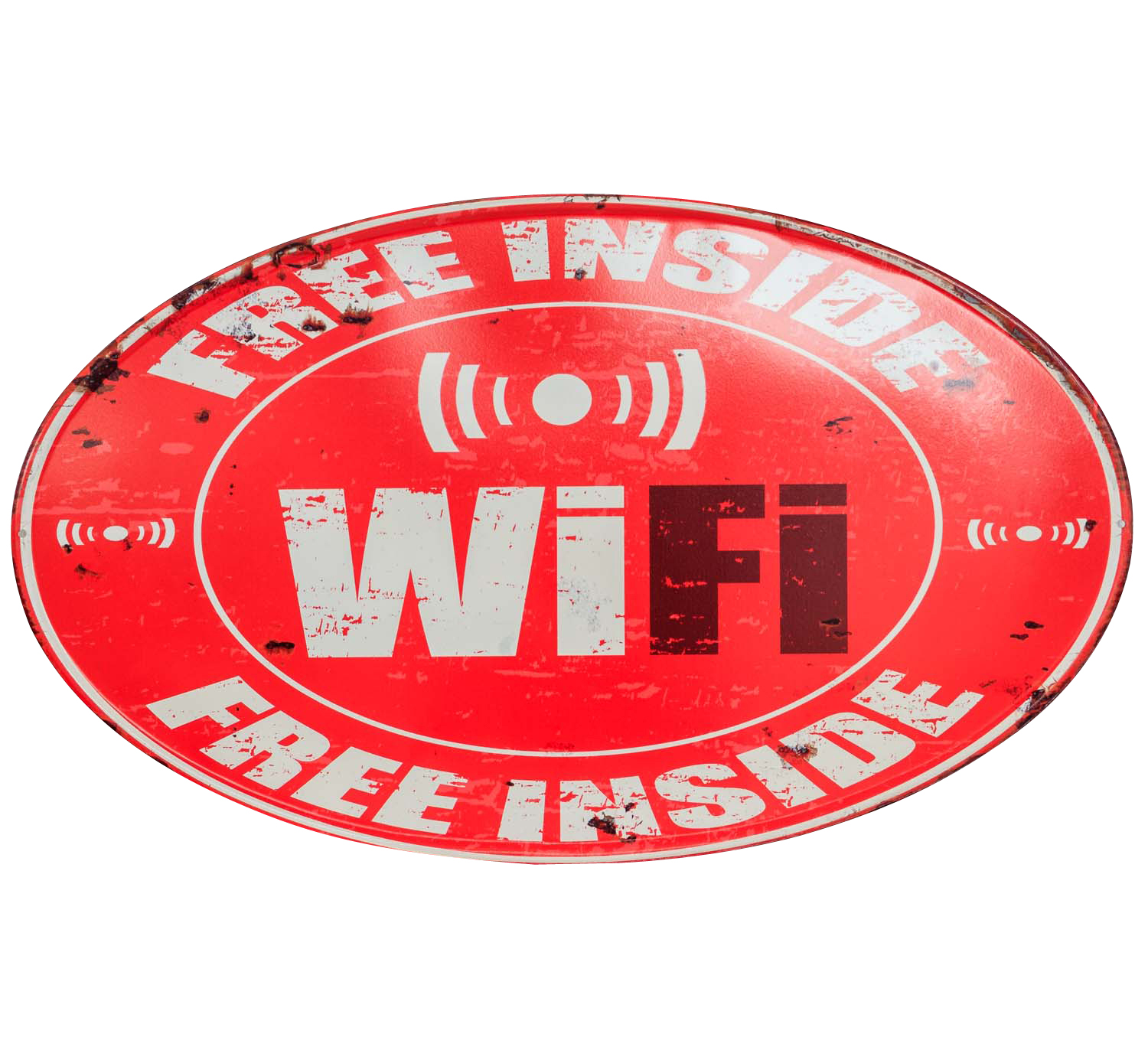 NT-77-2 Blechschild Free Wifi Inside WLAN Internet Schild 56cm Wandschild Antik-Stil
